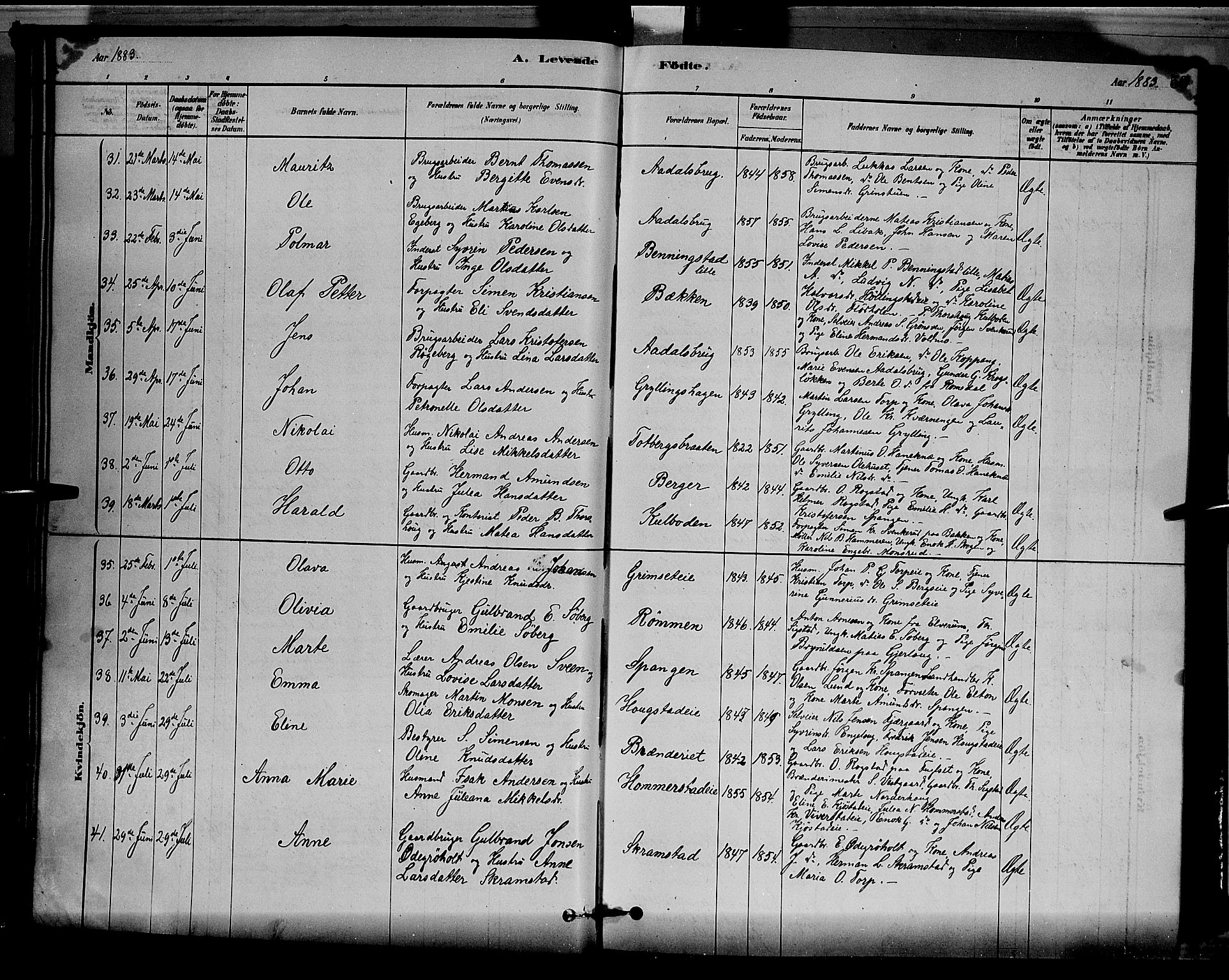 Løten prestekontor, AV/SAH-PREST-022/L/La/L0005: Klokkerbok nr. 5, 1878-1891, s. 50