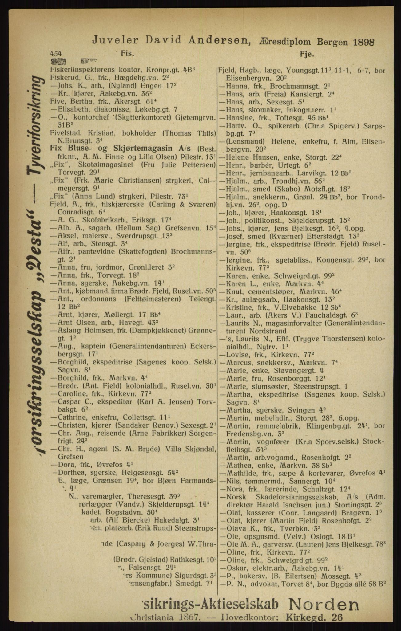 Kristiania/Oslo adressebok, PUBL/-, 1916, s. 454