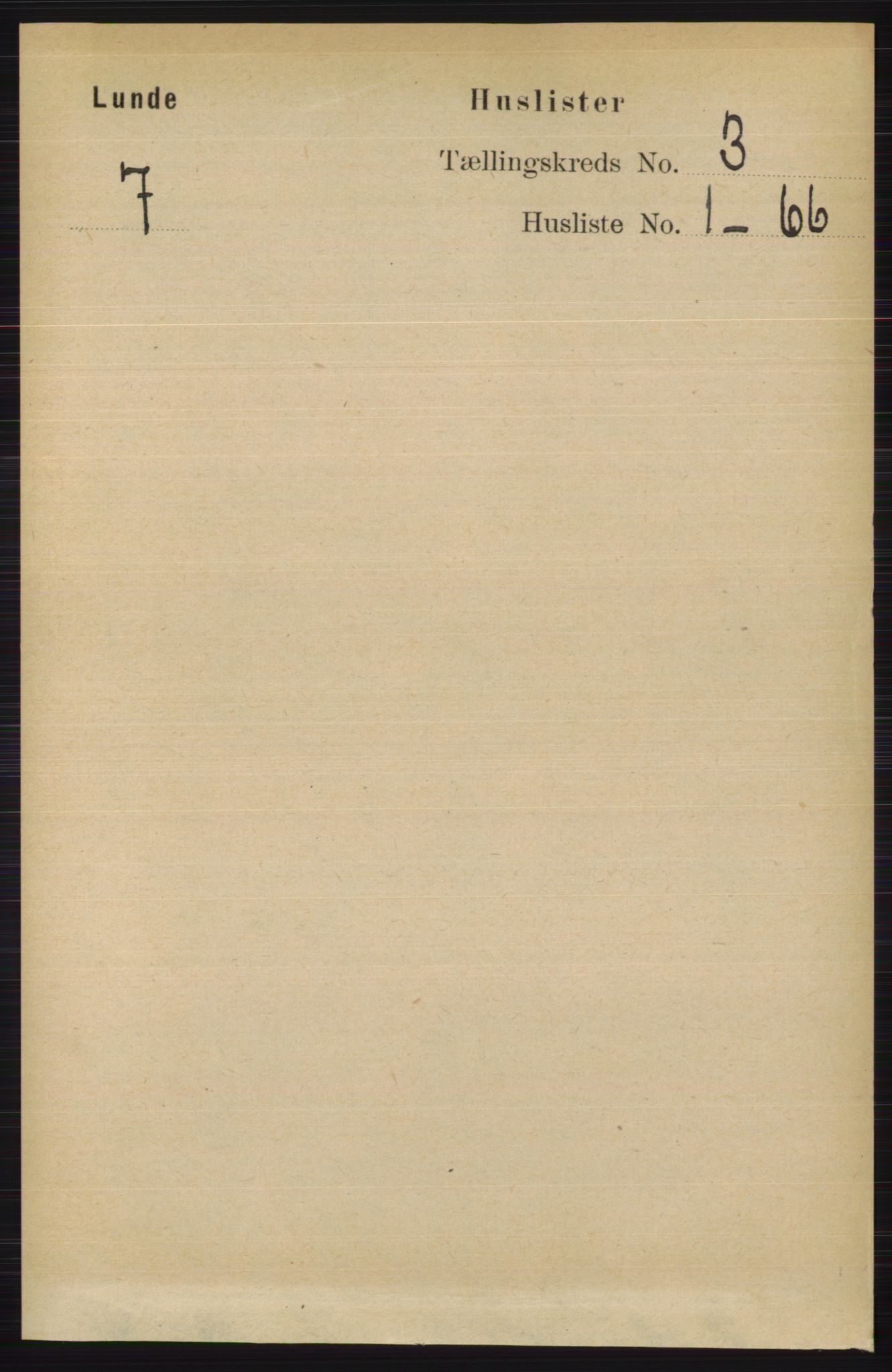 RA, Folketelling 1891 for 0820 Lunde herred, 1891, s. 651