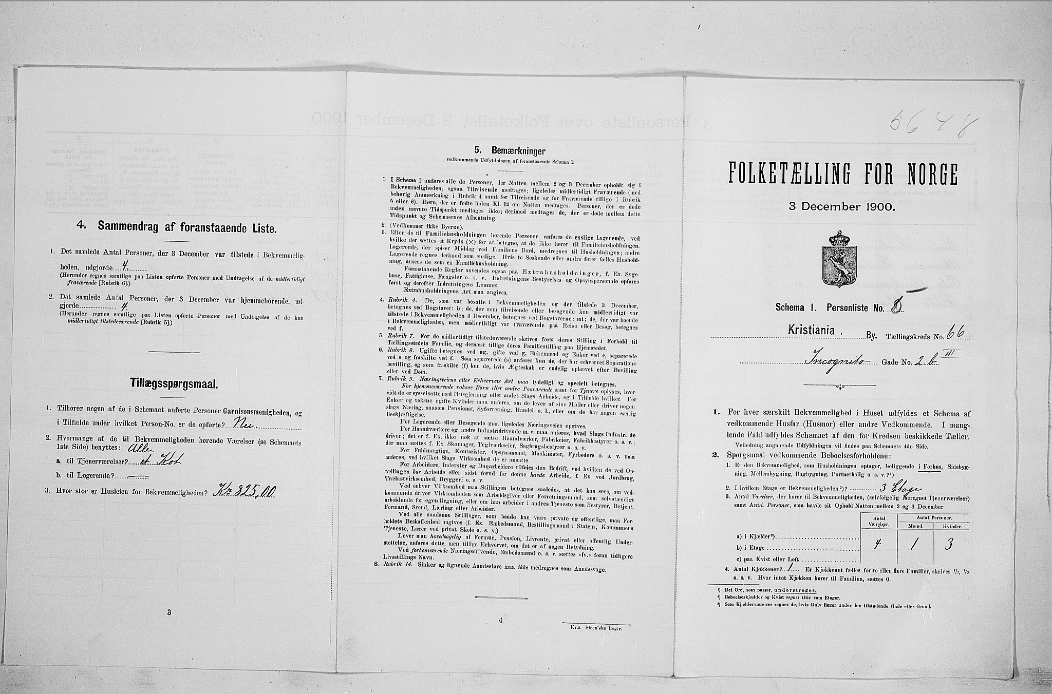 SAO, Folketelling 1900 for 0301 Kristiania kjøpstad, 1900, s. 41557
