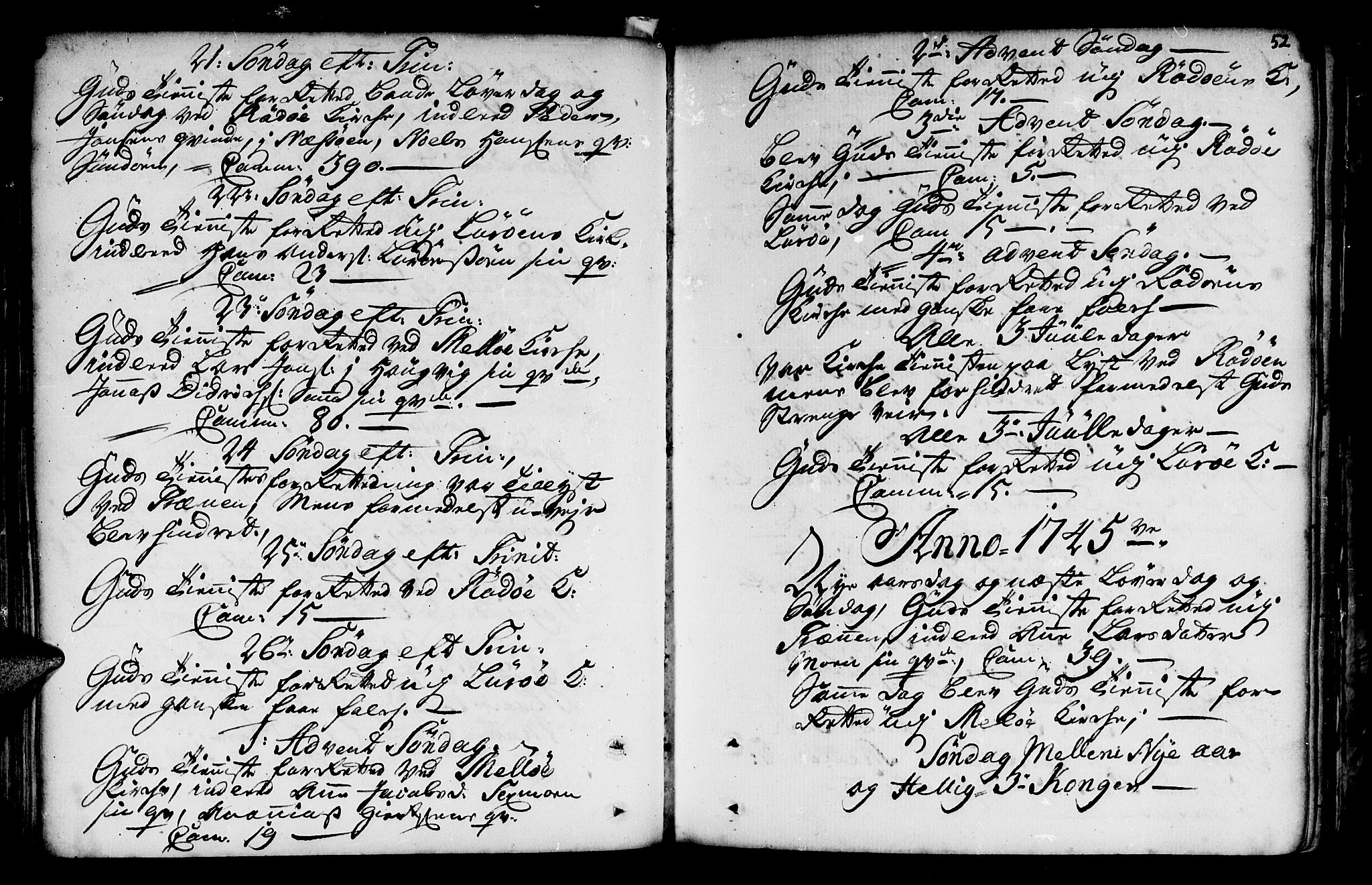 Ministerialprotokoller, klokkerbøker og fødselsregistre - Nordland, AV/SAT-A-1459/841/L0586: Ministerialbok nr. 841A01, 1739-1750, s. 52