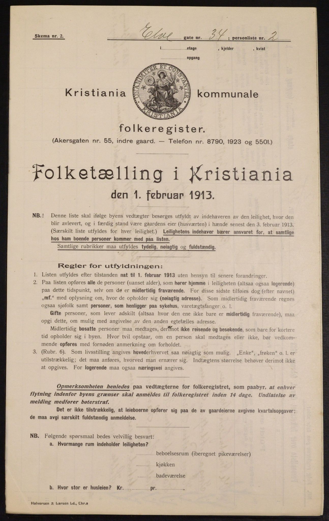 OBA, Kommunal folketelling 1.2.1913 for Kristiania, 1913, s. 21097