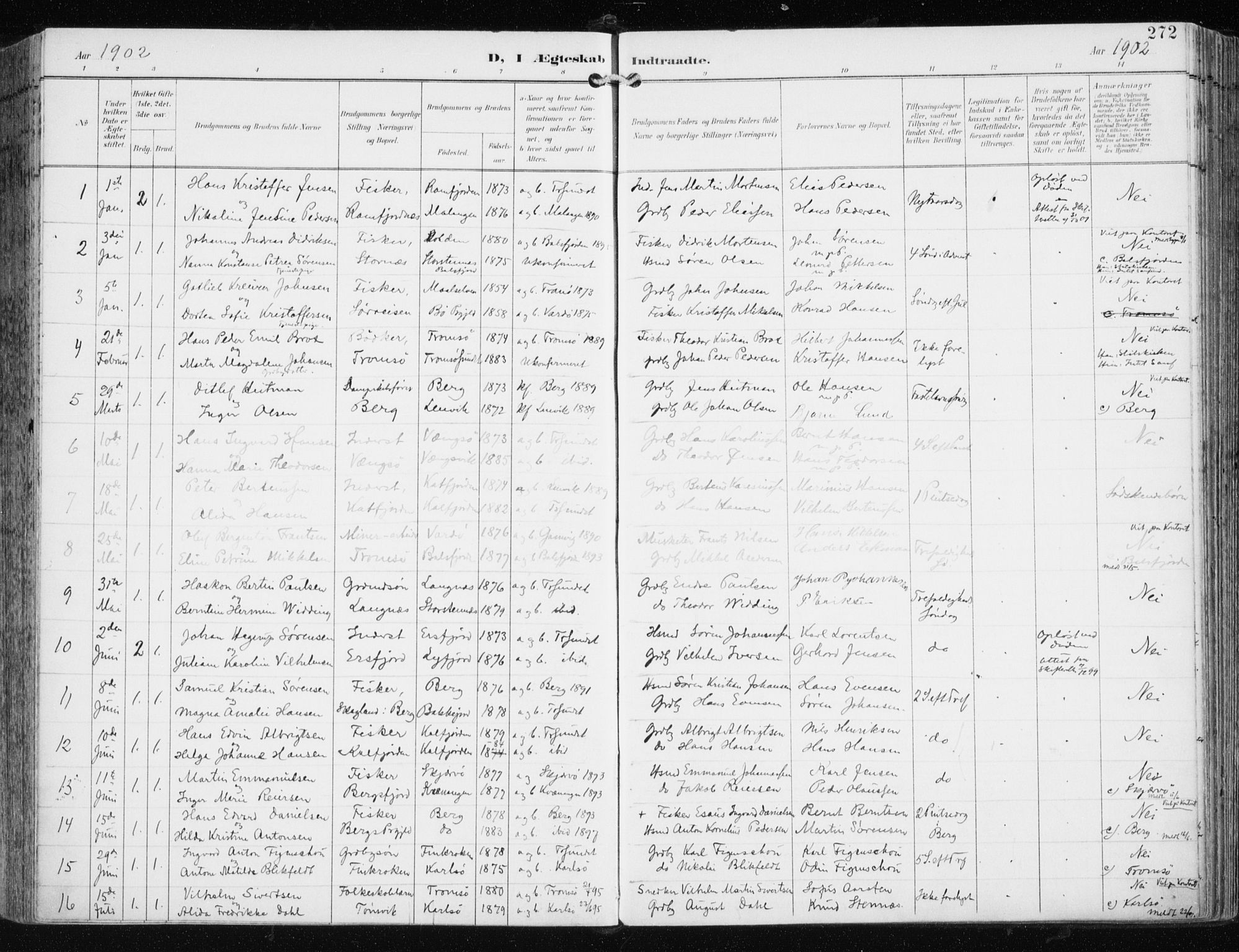 Tromsøysund sokneprestkontor, AV/SATØ-S-1304/G/Ga/L0006kirke: Ministerialbok nr. 6, 1897-1906, s. 272