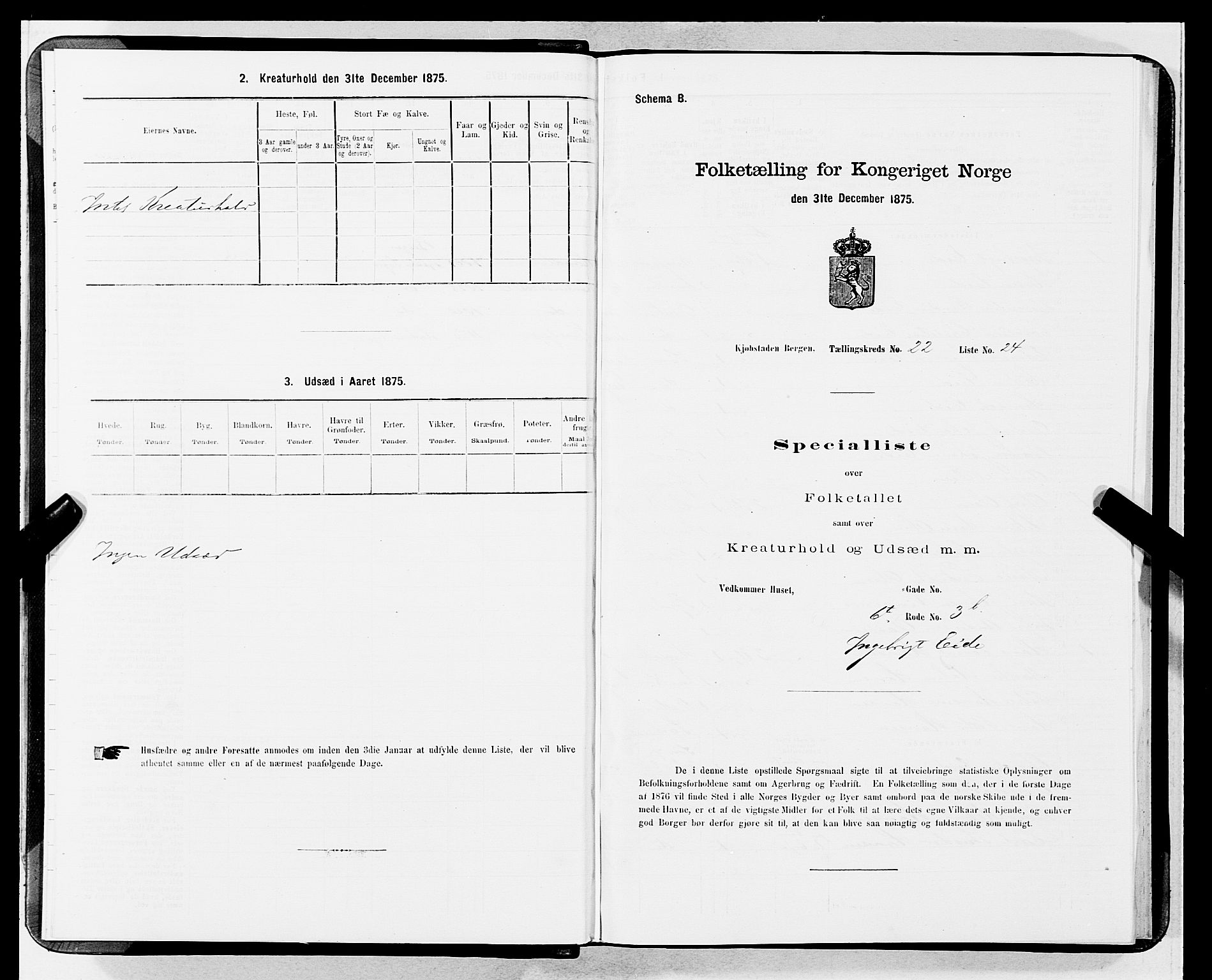 SAB, Folketelling 1875 for 1301 Bergen kjøpstad, 1875, s. 1170