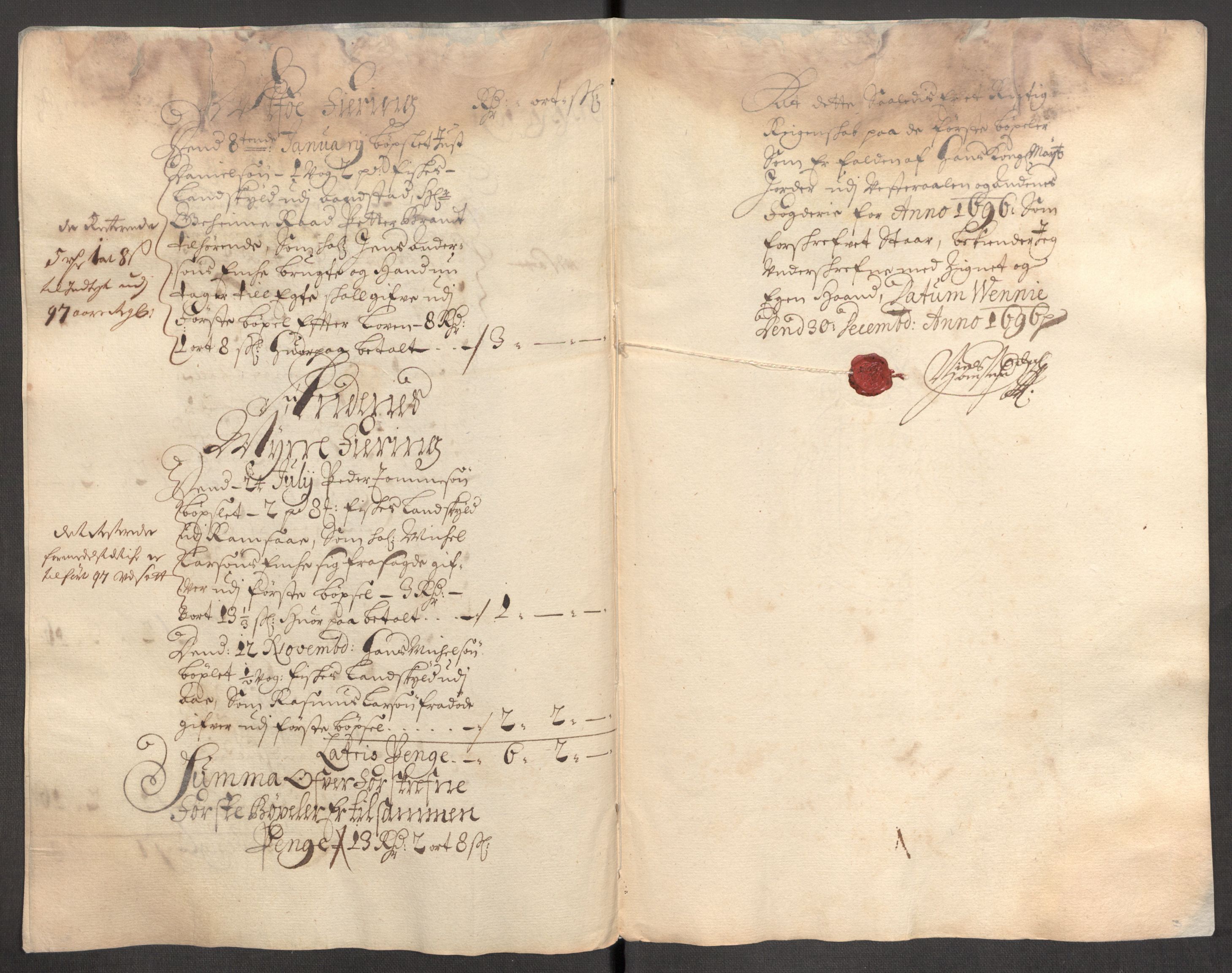 Rentekammeret inntil 1814, Reviderte regnskaper, Fogderegnskap, RA/EA-4092/R67/L4678: Fogderegnskap Vesterålen, Andenes og Lofoten, 1696-1708, s. 121