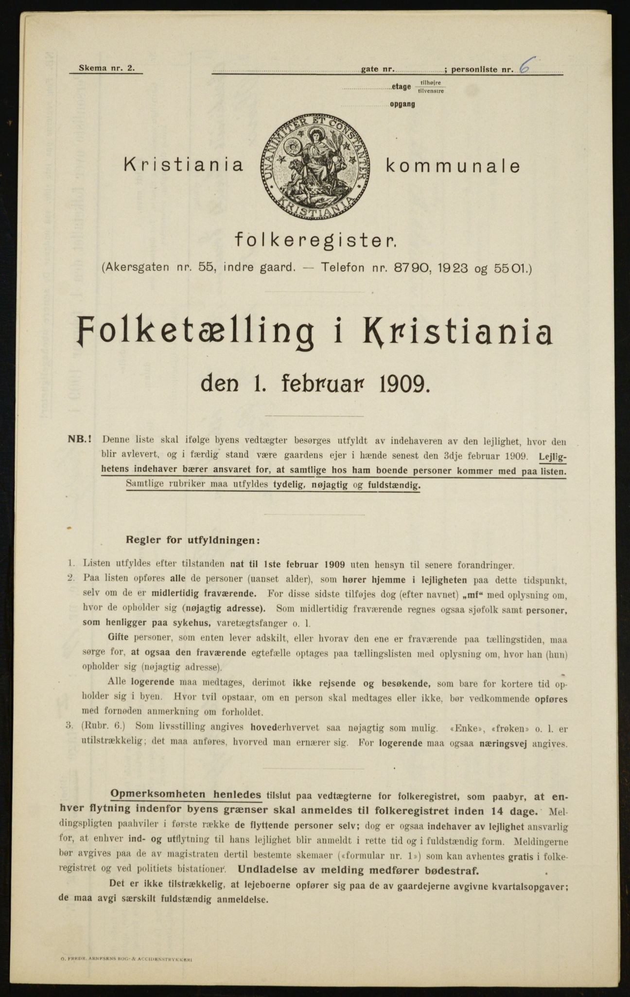 OBA, Kommunal folketelling 1.2.1909 for Kristiania kjøpstad, 1909, s. 78058