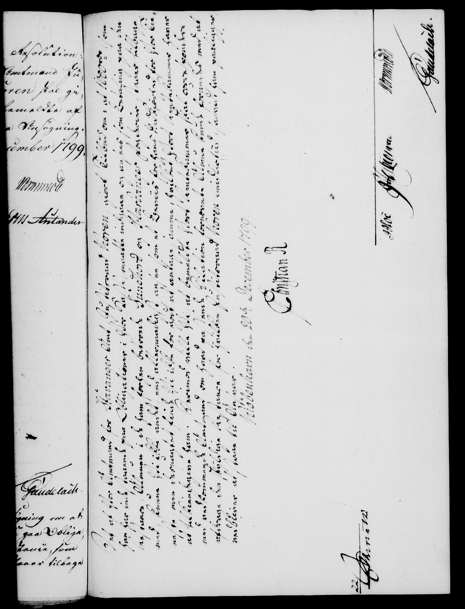 Rentekammeret, Kammerkanselliet, RA/EA-3111/G/Gf/Gfa/L0081: Norsk relasjons- og resolusjonsprotokoll (merket RK 52.81), 1799, s. 808