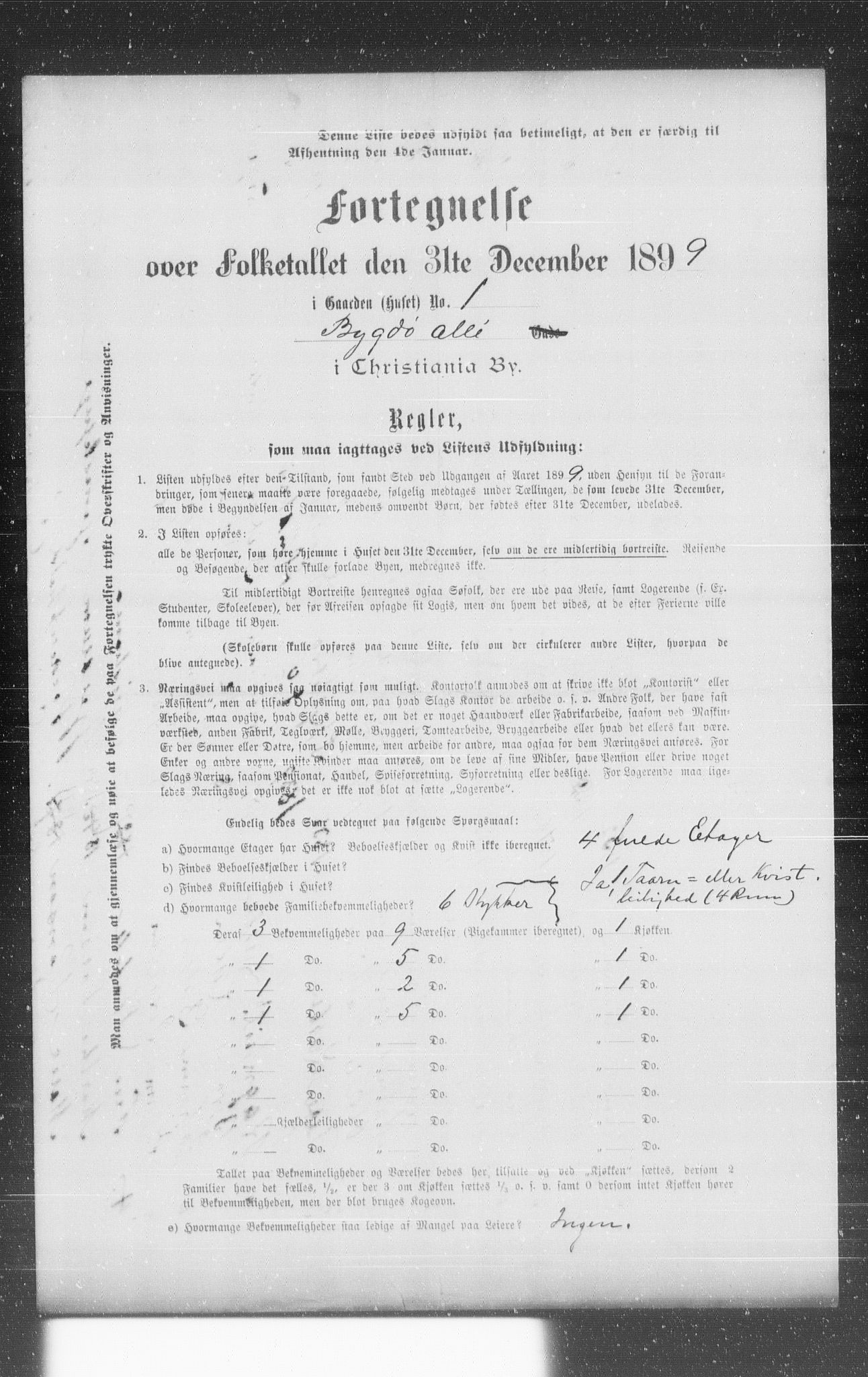 OBA, Kommunal folketelling 31.12.1899 for Kristiania kjøpstad, 1899, s. 1403