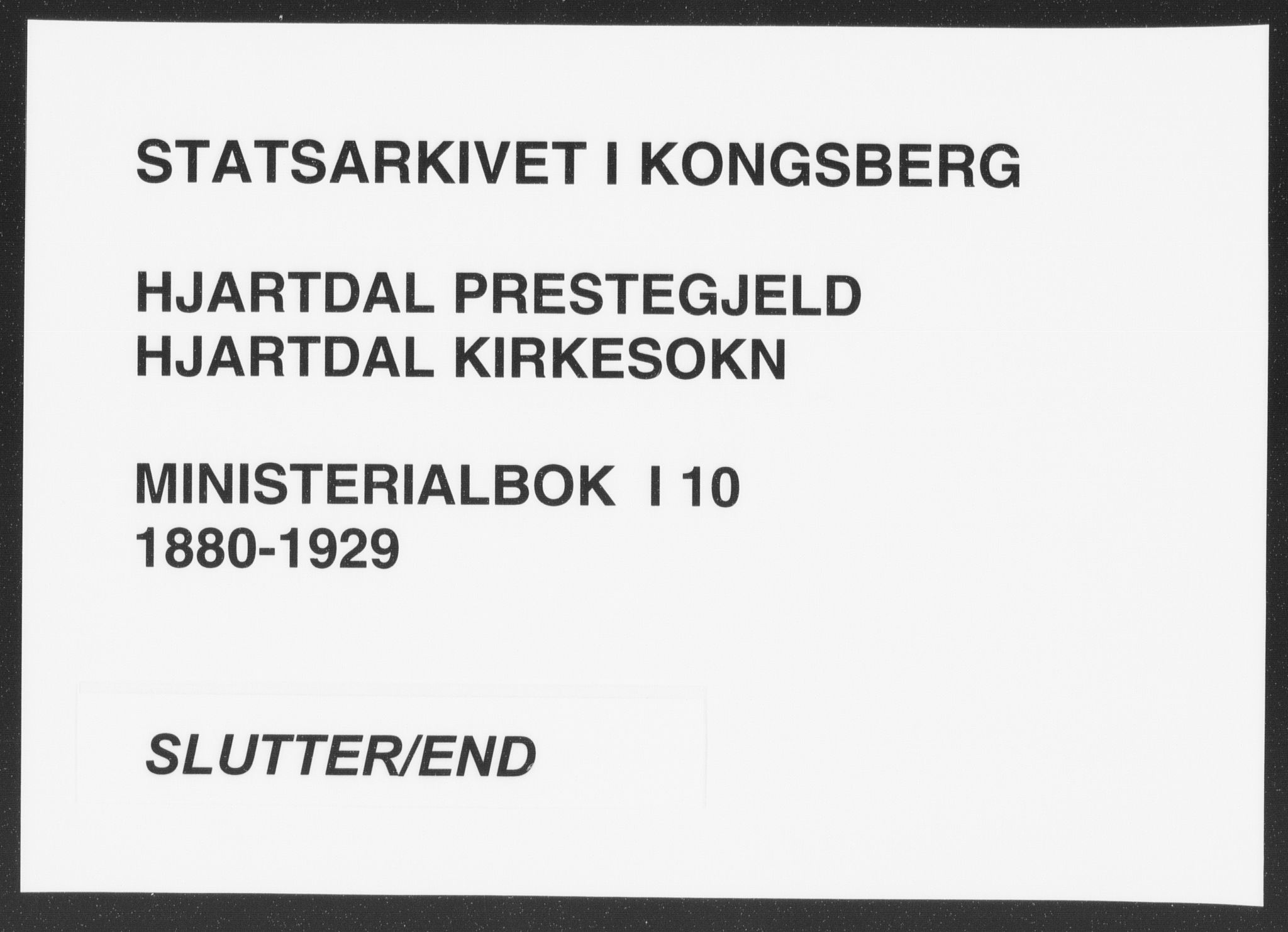 Hjartdal kirkebøker, SAKO/A-270/F/Fa/L0010: Ministerialbok nr. I 10, 1880-1929