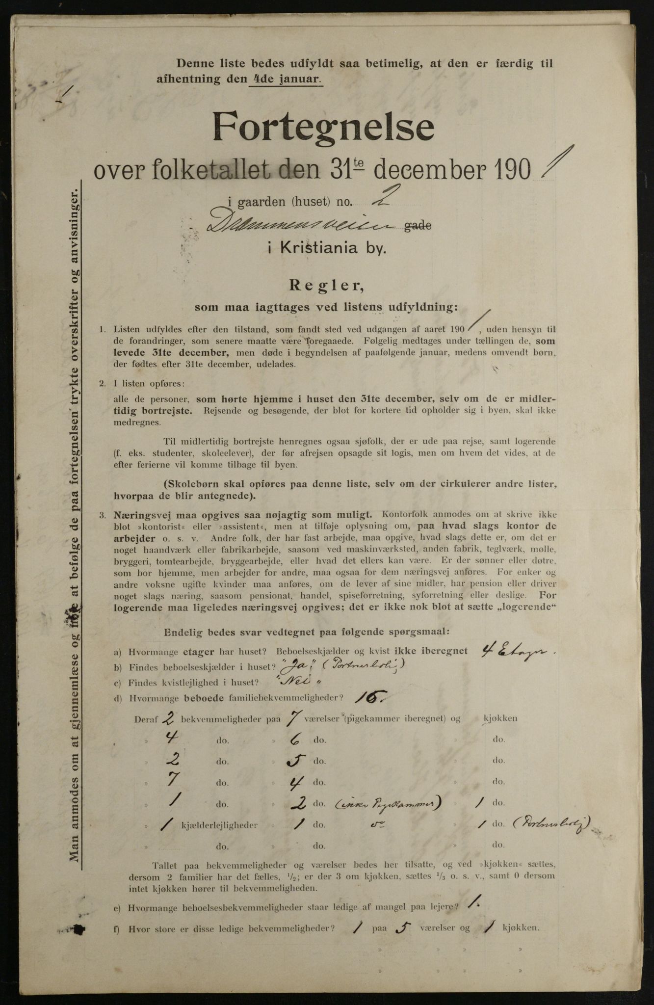 OBA, Kommunal folketelling 31.12.1901 for Kristiania kjøpstad, 1901, s. 2634