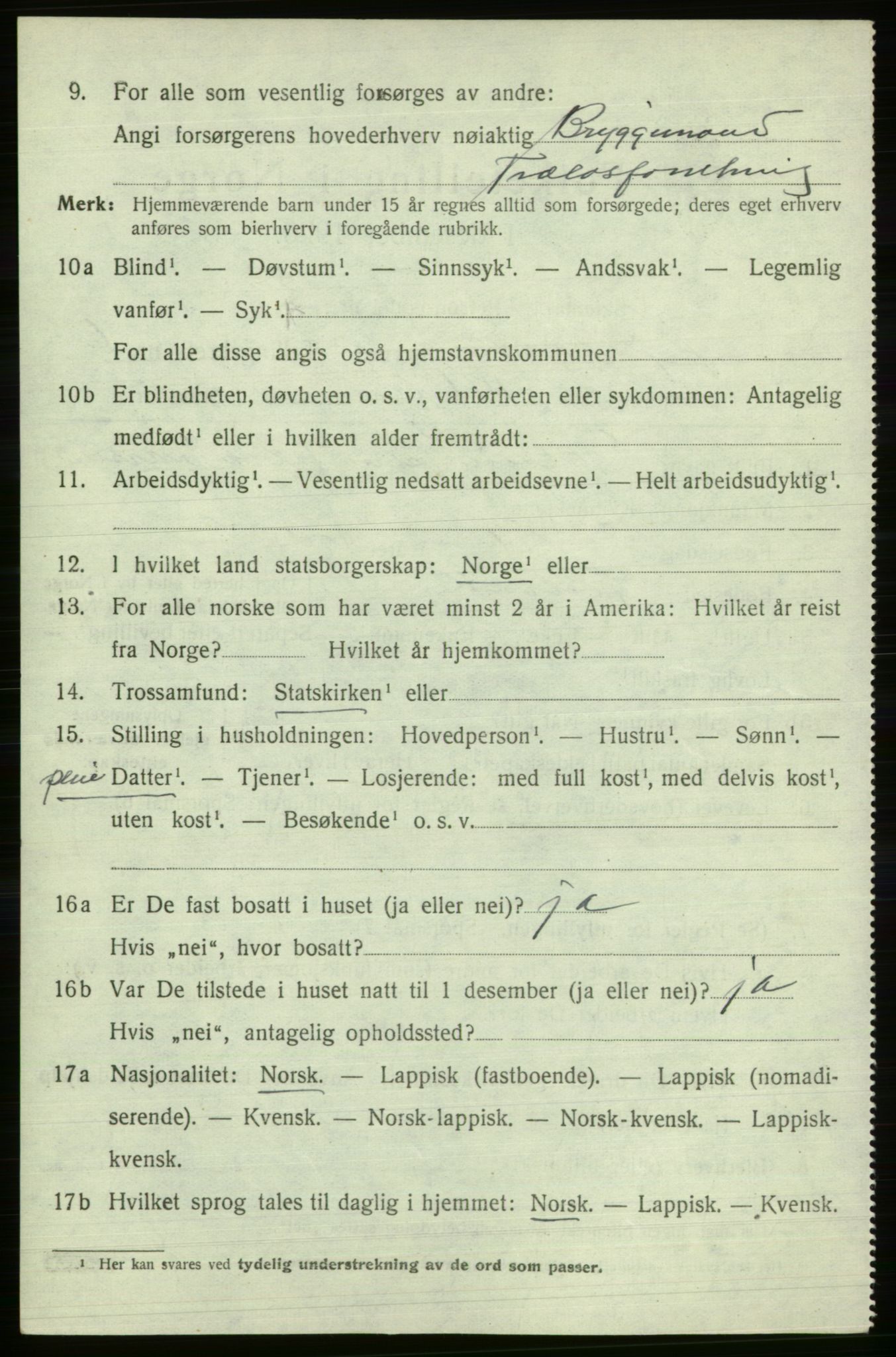 SATØ, Folketelling 1920 for 2019 Kjelvik herred, 1920, s. 5292