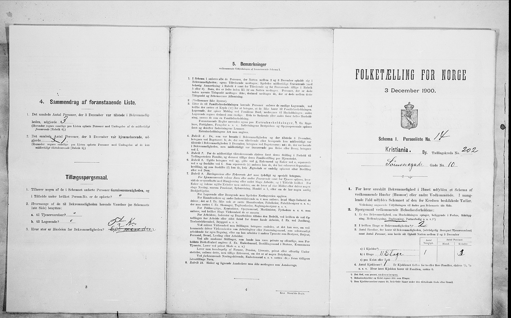 SAO, Folketelling 1900 for 0301 Kristiania kjøpstad, 1900, s. 96034