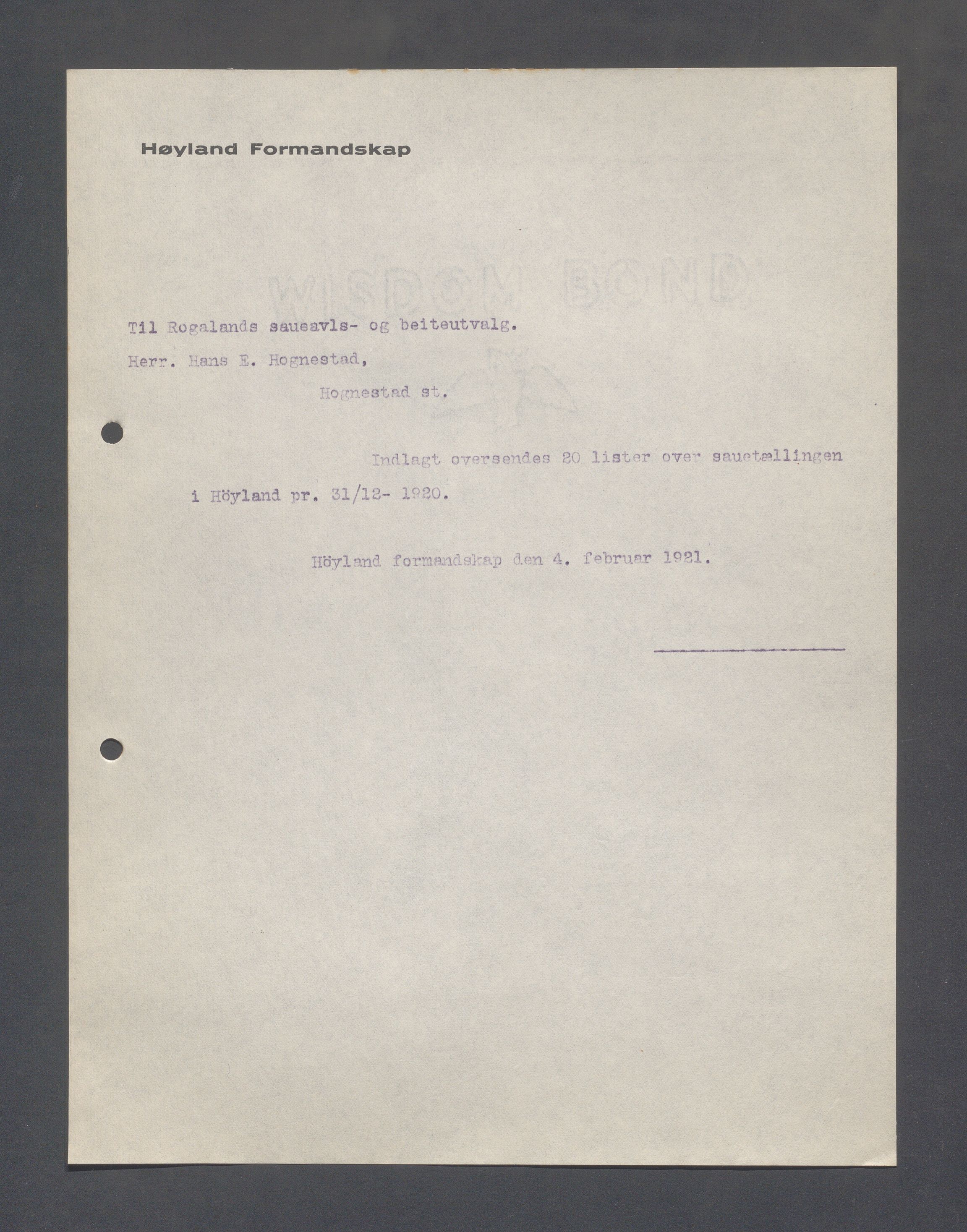 Høyland kommune - Formannskapet, IKAR/K-100046/B/L0005: Kopibok, 1918-1921, s. 1272