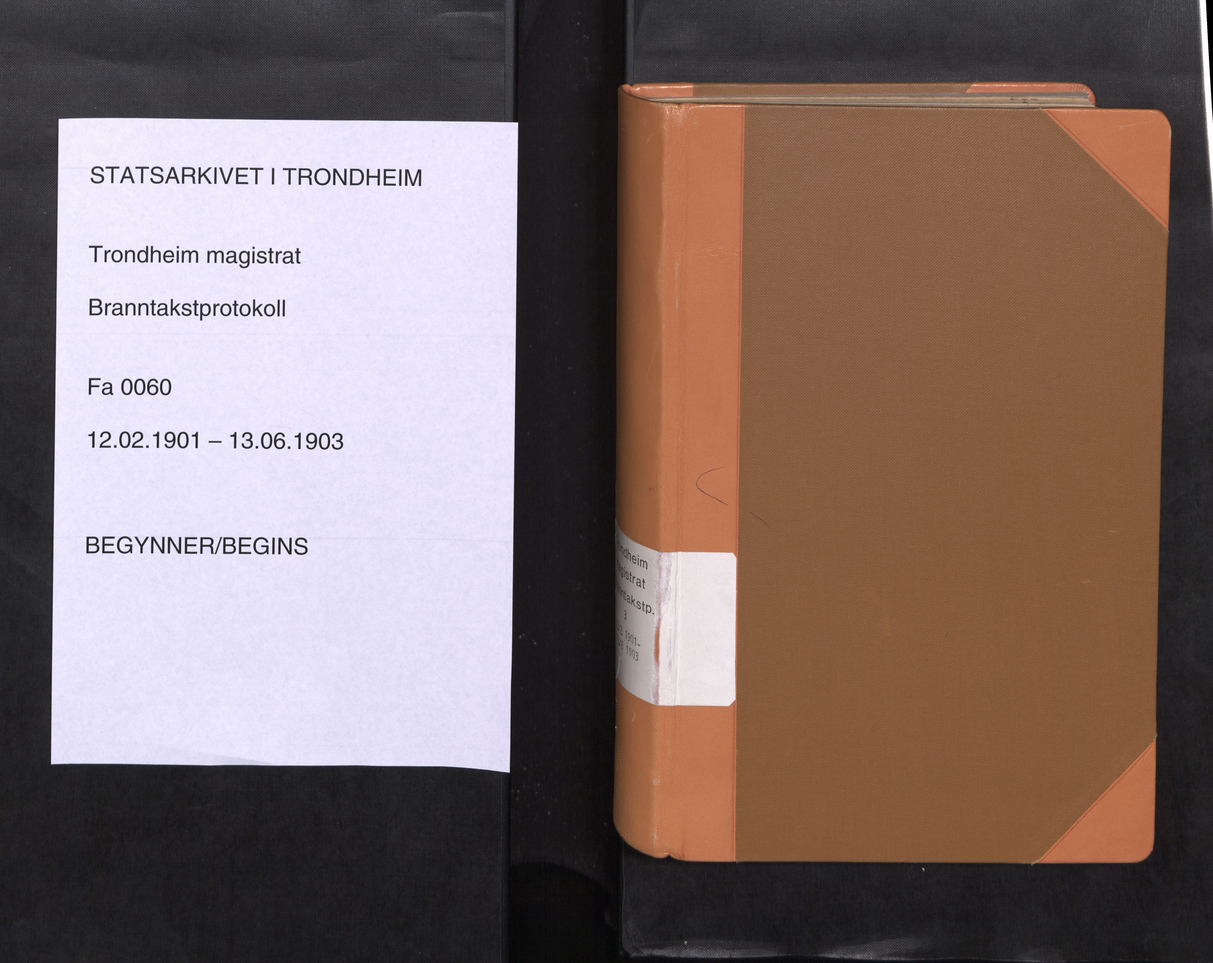 Norges Brannkasse Trondheim magistrat, SAT/A-5590/Fa/L0064: Branntakstprotokoll 3, 1901-1903