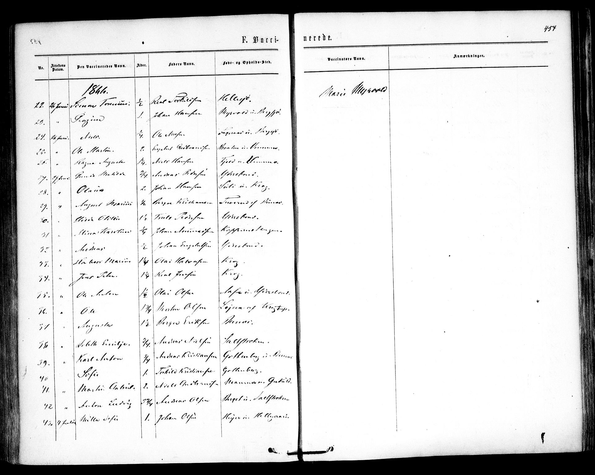 Høland prestekontor Kirkebøker, SAO/A-10346a/F/Fa/L0011: Ministerialbok nr. I 11, 1862-1869, s. 454