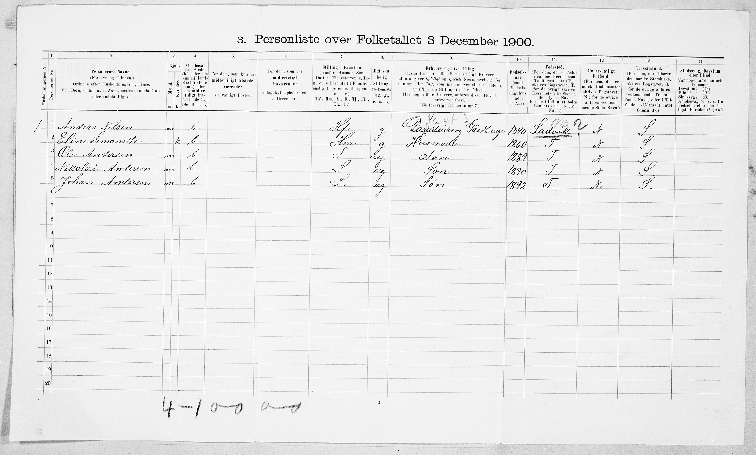 SAT, Folketelling 1900 for 1531 Borgund herred, 1900, s. 596