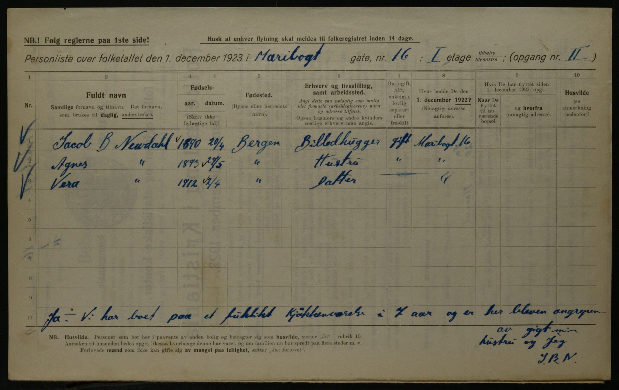 OBA, Kommunal folketelling 1.12.1923 for Kristiania, 1923, s. 67423