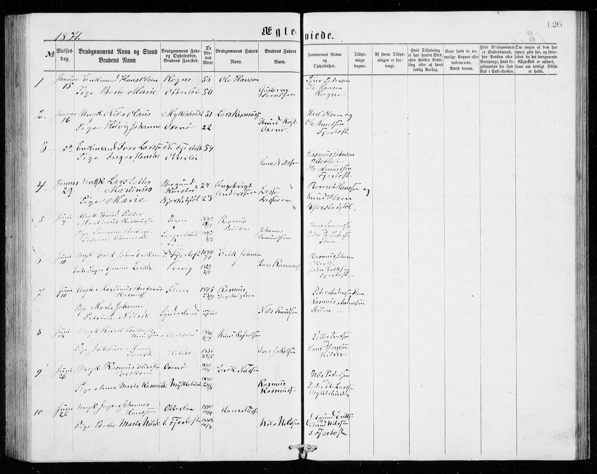 Ministerialprotokoller, klokkerbøker og fødselsregistre - Møre og Romsdal, AV/SAT-A-1454/536/L0509: Klokkerbok nr. 536C04, 1871-1881, s. 126