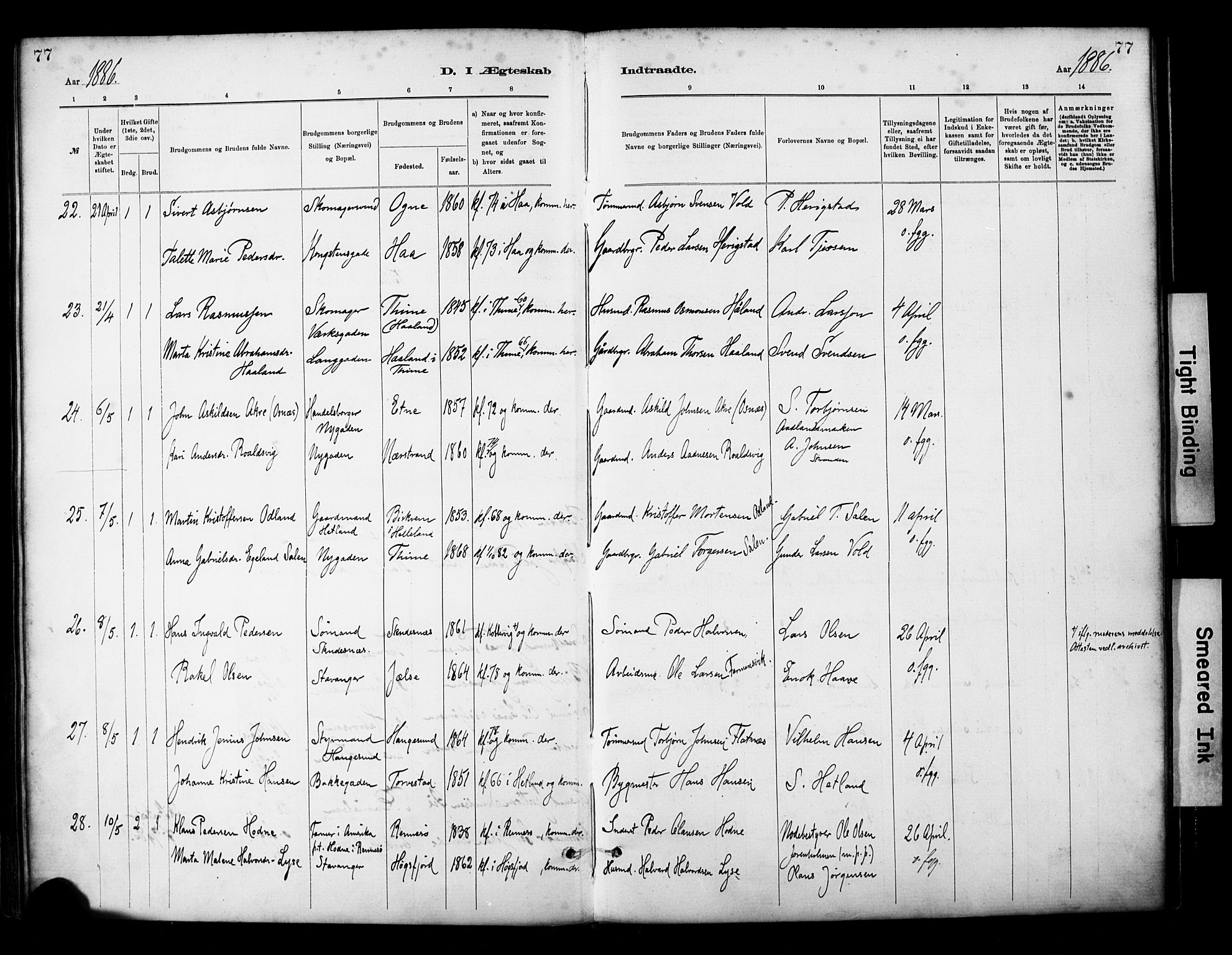 St. Petri sokneprestkontor, AV/SAST-A-101813/001/30/30BA/L0018: Ministerialbok nr. A 19, 1879-1900, s. 77
