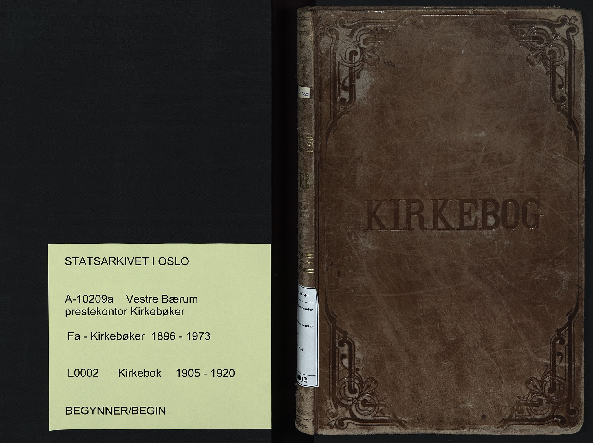 Vestre Bærum prestekontor Kirkebøker, SAO/A-10209a/F/Fa/L0002: Ministerialbok nr. 2, 1905-1920