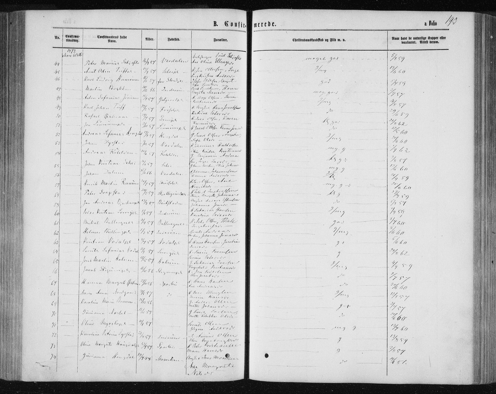 Ministerialprotokoller, klokkerbøker og fødselsregistre - Nord-Trøndelag, AV/SAT-A-1458/735/L0345: Ministerialbok nr. 735A08 /1, 1863-1872, s. 193