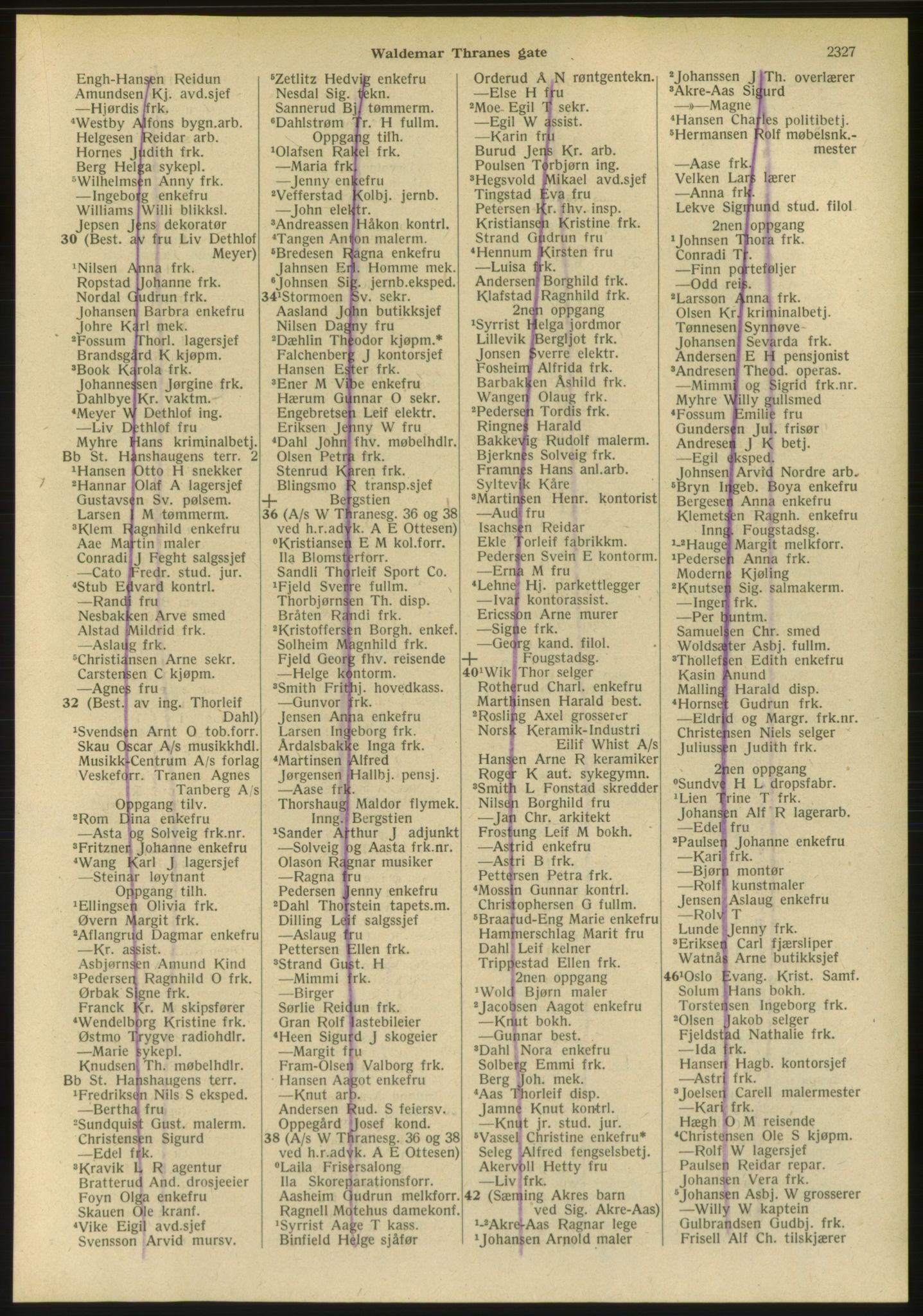 Kristiania/Oslo adressebok, PUBL/-, 1951, s. 2327