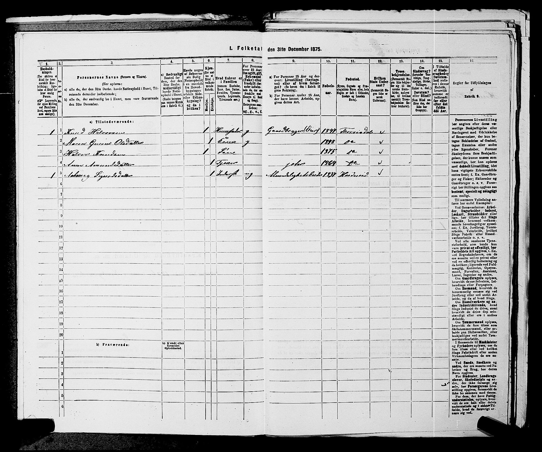 SAKO, Folketelling 1875 for 0817P Drangedal prestegjeld, 1875, s. 1014