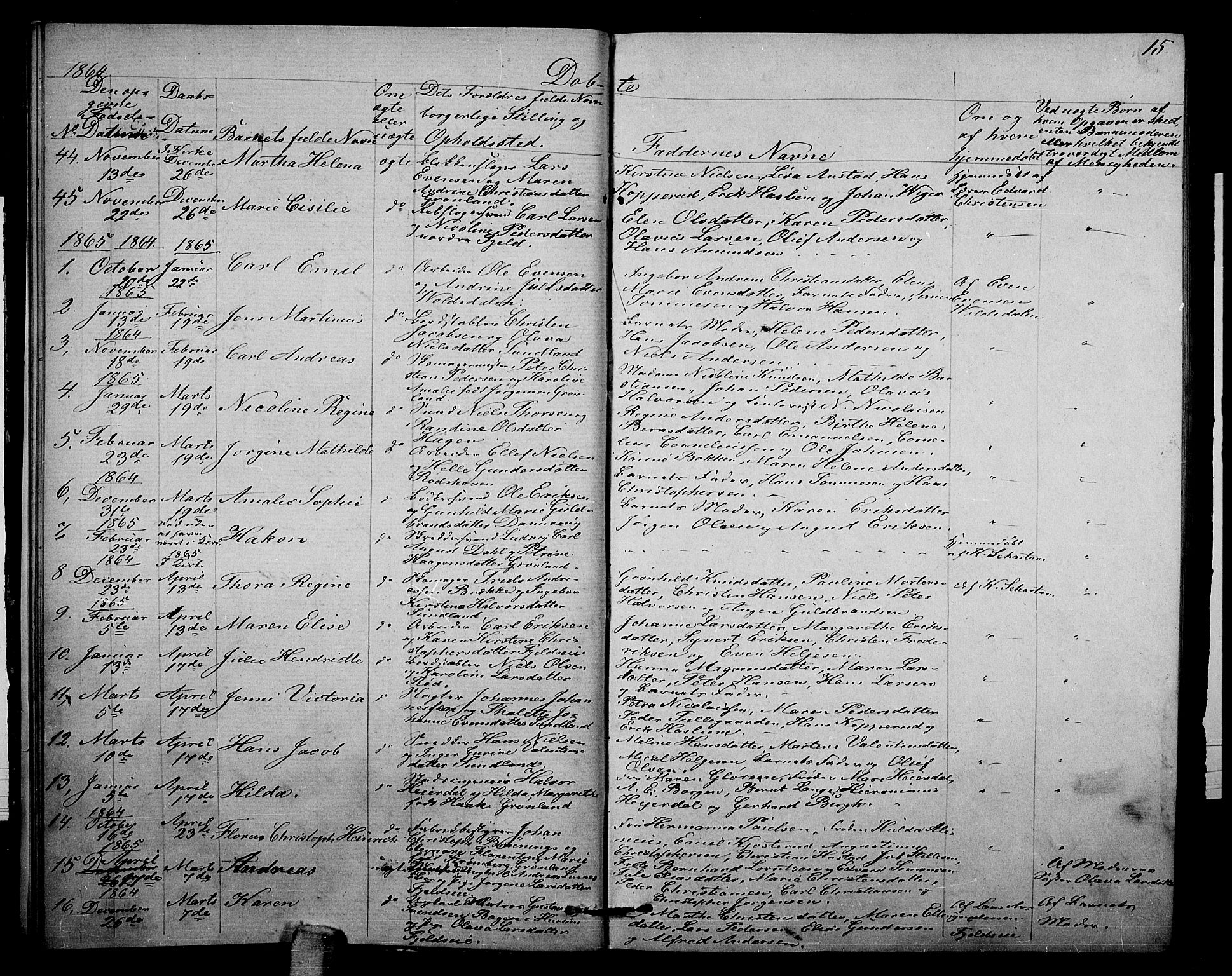 Strømsgodset kirkebøker, AV/SAKO-A-324/G/Ga/L0001: Klokkerbok nr. 1, 1860-1884, s. 15