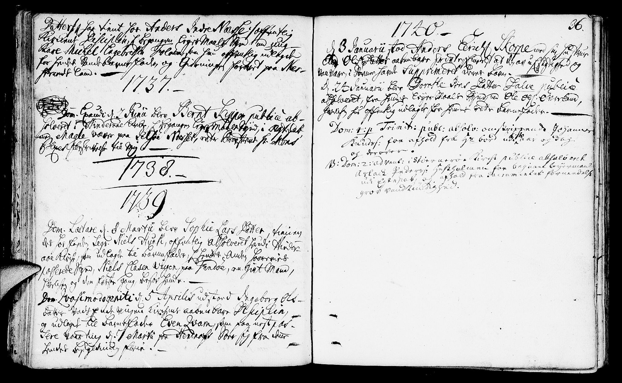 Nedstrand sokneprestkontor, SAST/A-101841/01/IV: Ministerialbok nr. A 1 /1, 1724-1740, s. 36