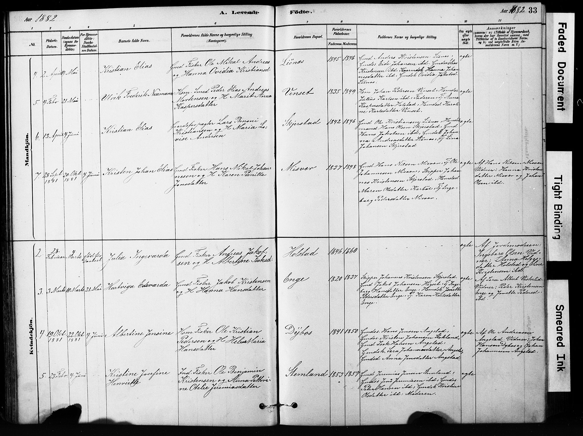 Ministerialprotokoller, klokkerbøker og fødselsregistre - Nordland, AV/SAT-A-1459/852/L0754: Klokkerbok nr. 852C05, 1878-1894, s. 33