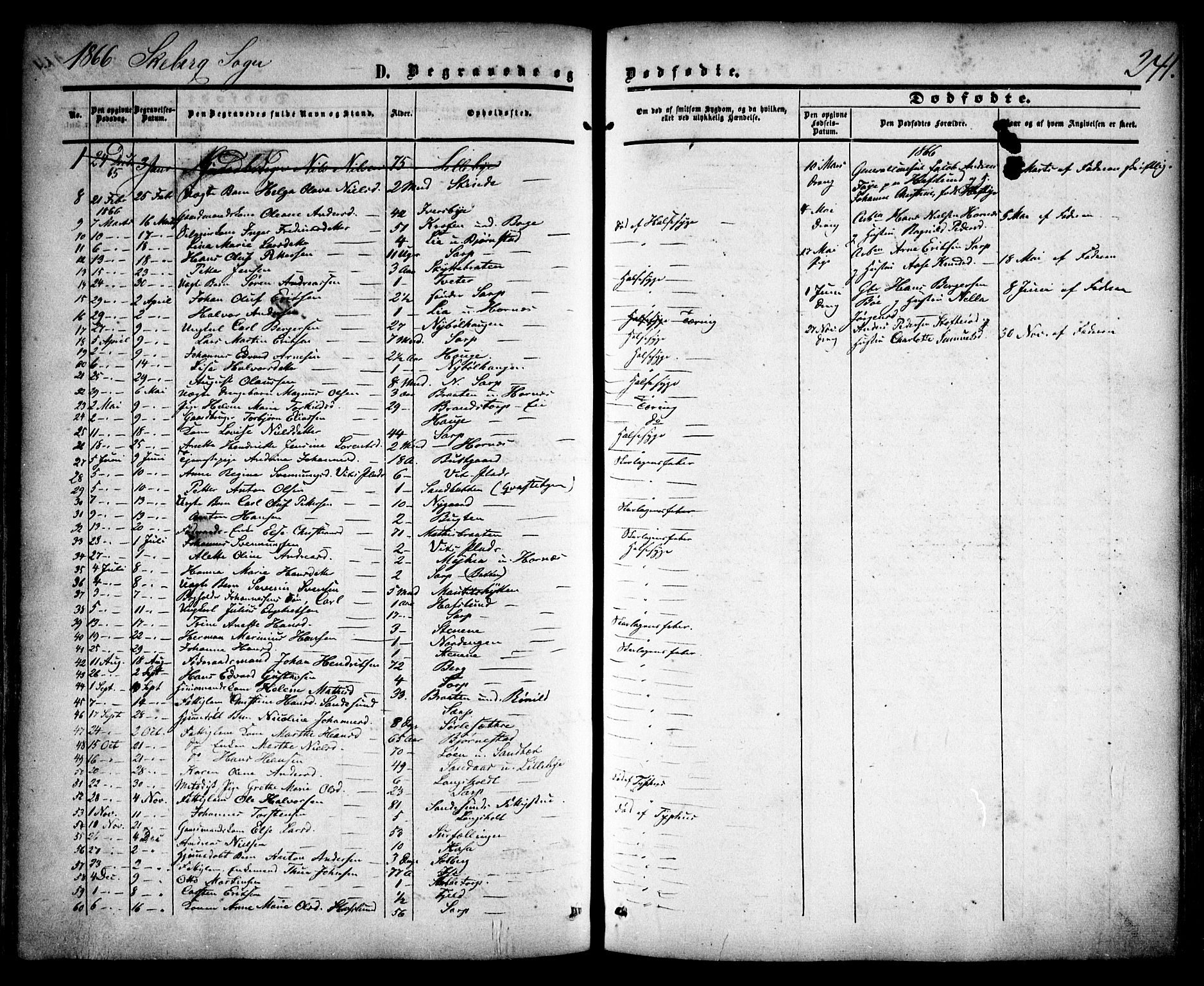 Skjeberg prestekontor Kirkebøker, AV/SAO-A-10923/F/Fa/L0007: Ministerialbok nr. I 7, 1859-1868, s. 241