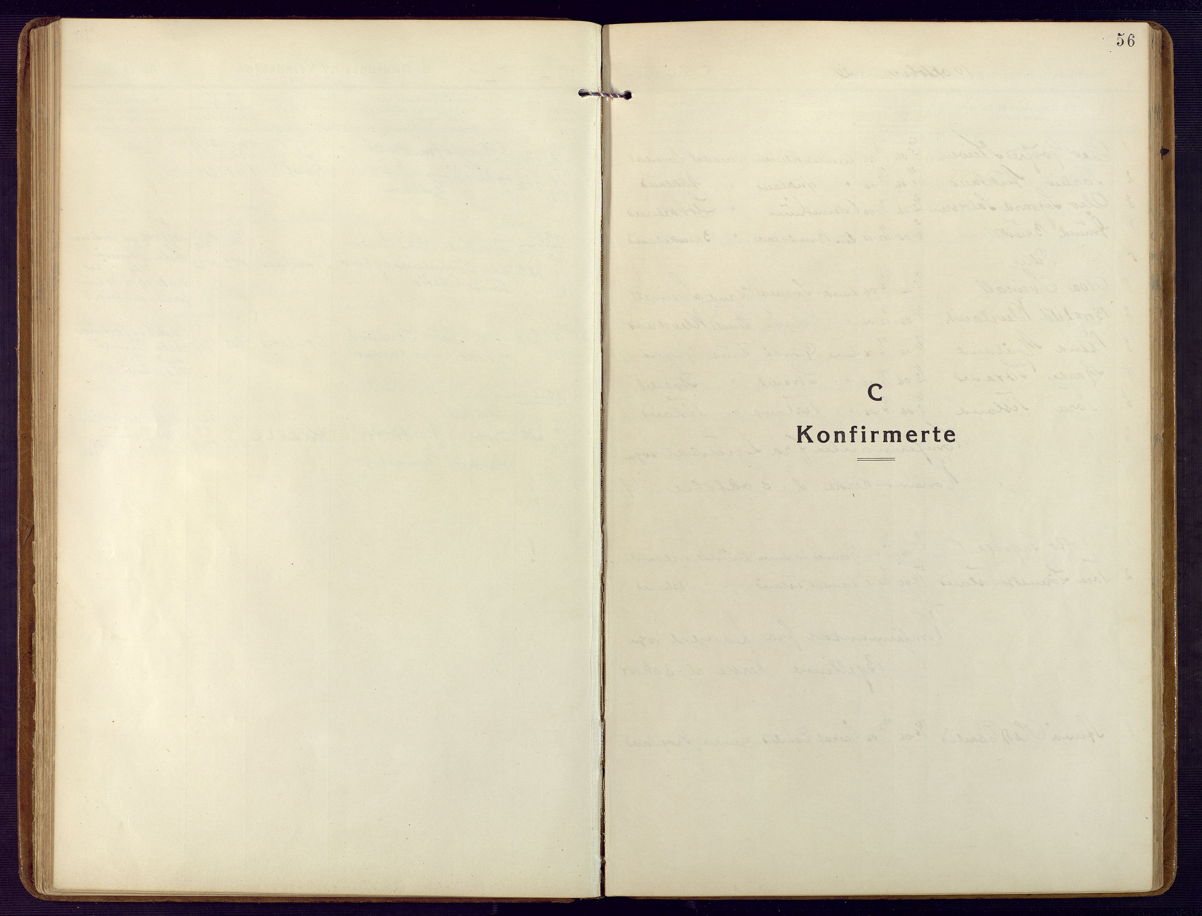 Holum sokneprestkontor, SAK/1111-0022/F/Fb/Fbb/L0005: Klokkerbok nr. B 5, 1920-1945, s. 56