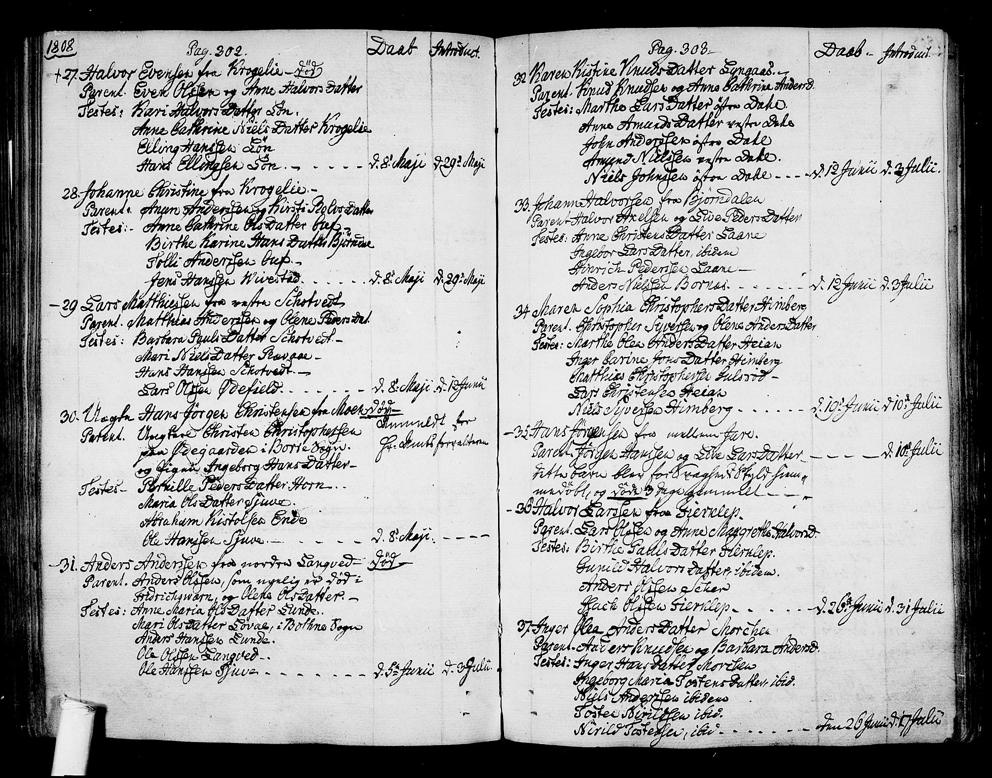 Ramnes kirkebøker, SAKO/A-314/F/Fa/L0003: Ministerialbok nr. I 3, 1790-1813, s. 302-303