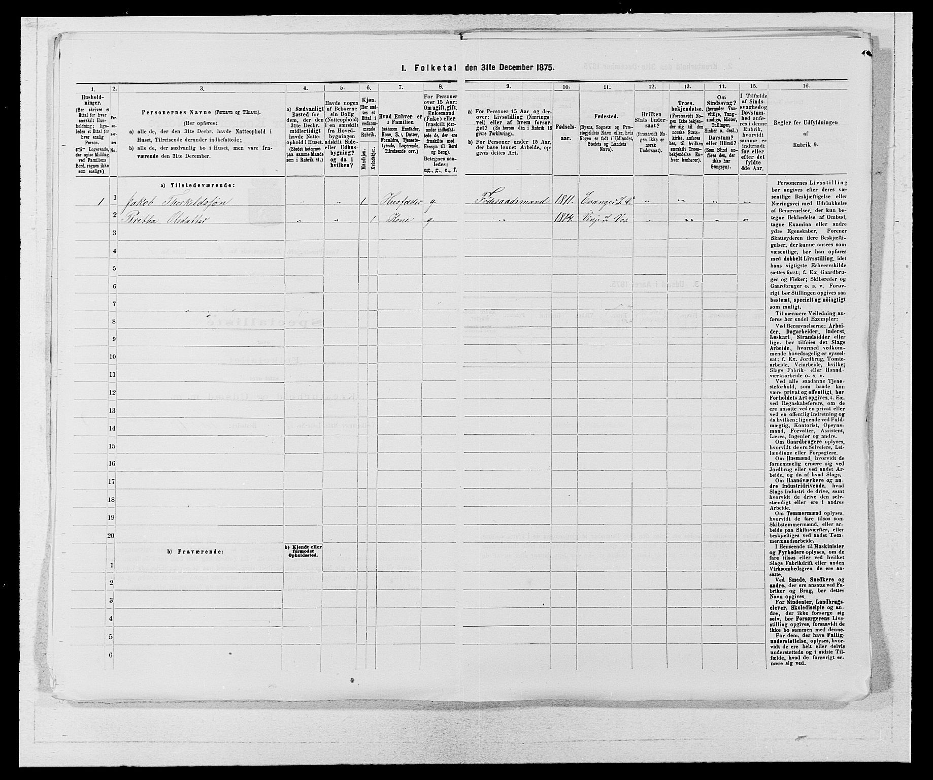 SAB, Folketelling 1875 for 1235P Voss prestegjeld, 1875, s. 2005