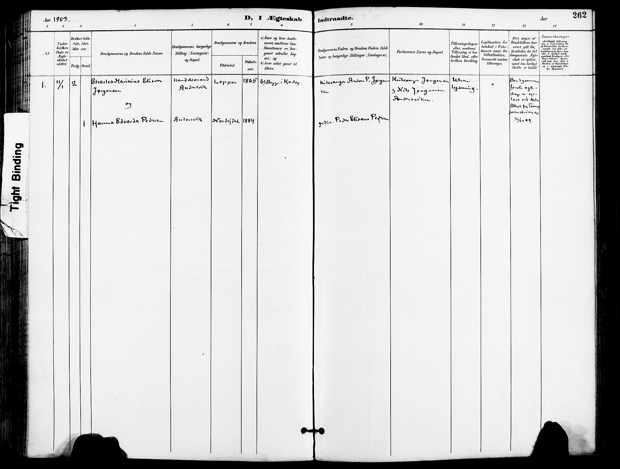 Karlsøy sokneprestembete, AV/SATØ-S-1299/H/Ha/Haa/L0007kirke: Ministerialbok nr. 7, 1891-1902, s. 262