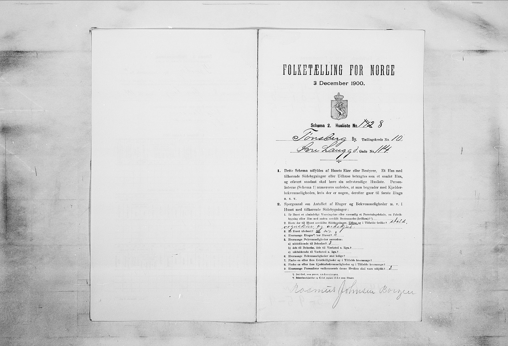 RA, Folketelling 1900 for 0705 Tønsberg kjøpstad, 1900, s. 1402