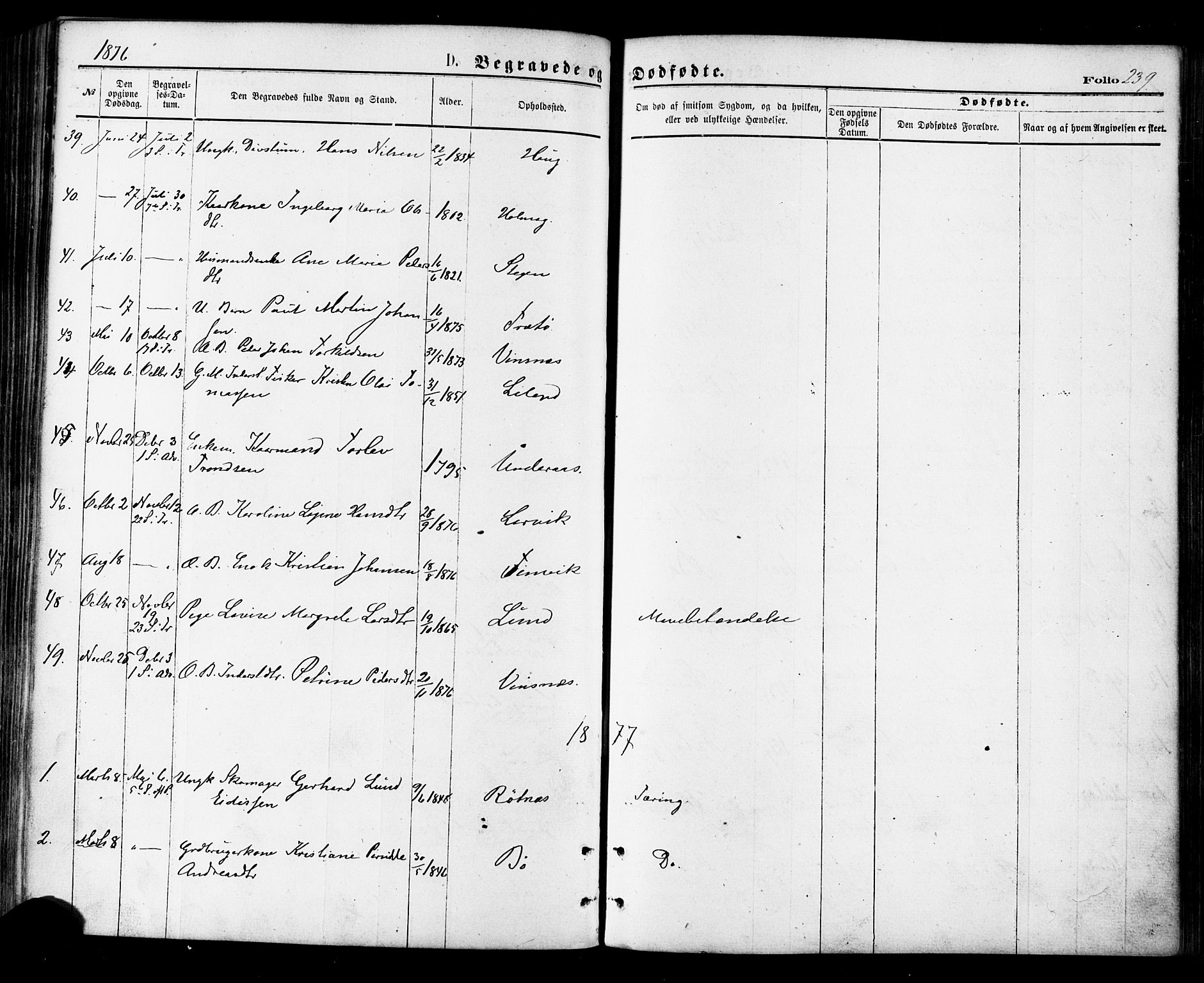 Ministerialprotokoller, klokkerbøker og fødselsregistre - Nordland, AV/SAT-A-1459/855/L0802: Ministerialbok nr. 855A10, 1875-1886, s. 239