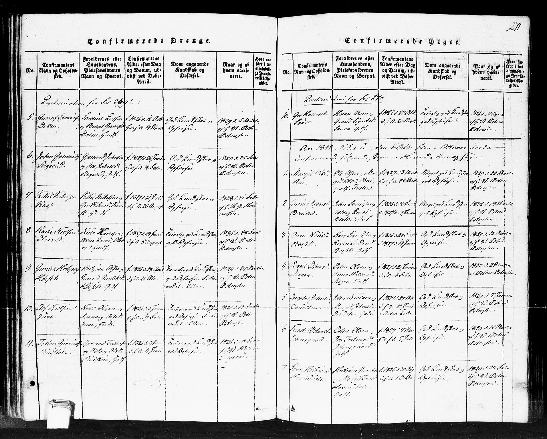 Gransherad kirkebøker, AV/SAKO-A-267/F/Fb/L0002: Ministerialbok nr. II 2, 1815-1843, s. 271