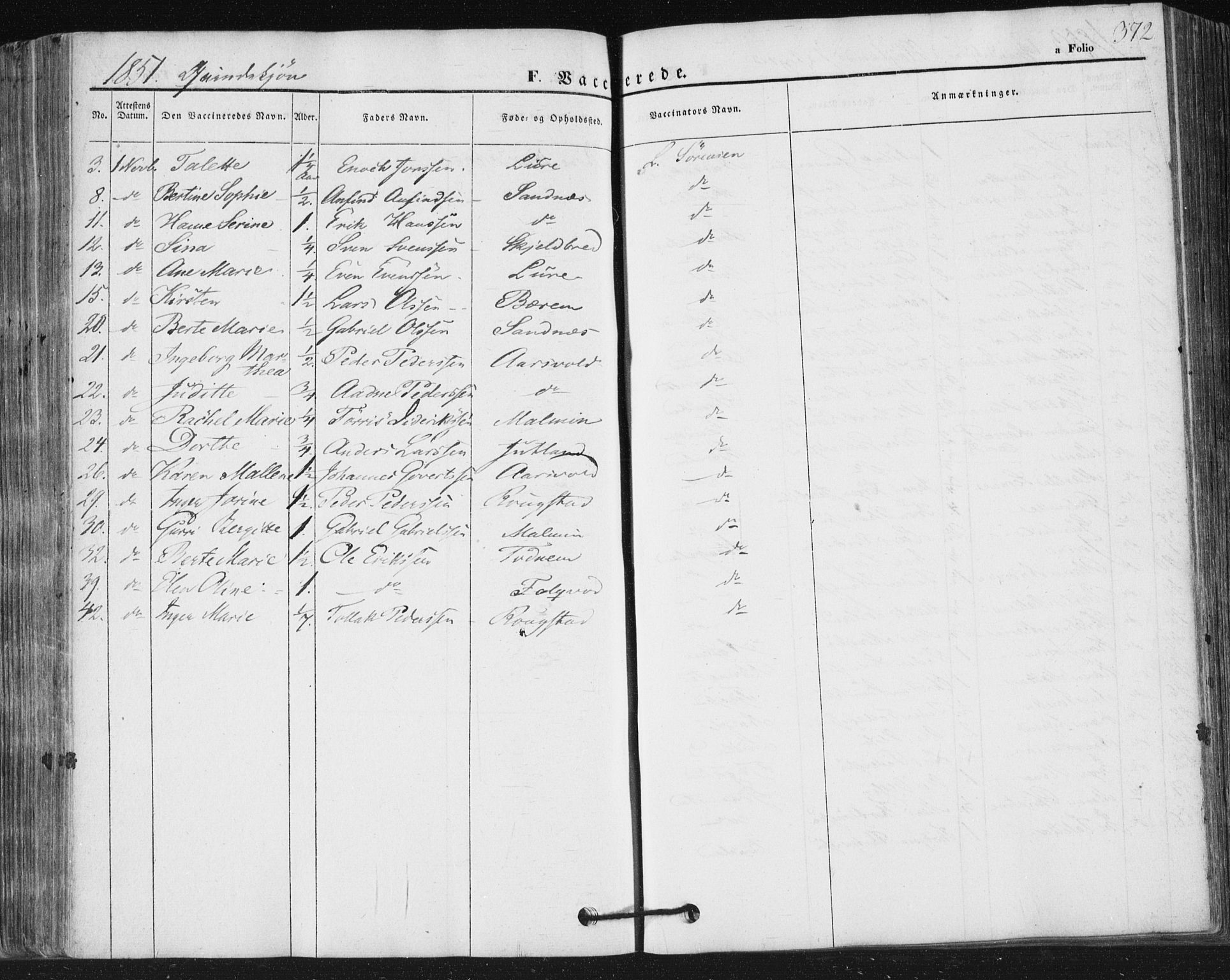 Høyland sokneprestkontor, AV/SAST-A-101799/001/30BA/L0008: Ministerialbok nr. A 8, 1841-1856, s. 372
