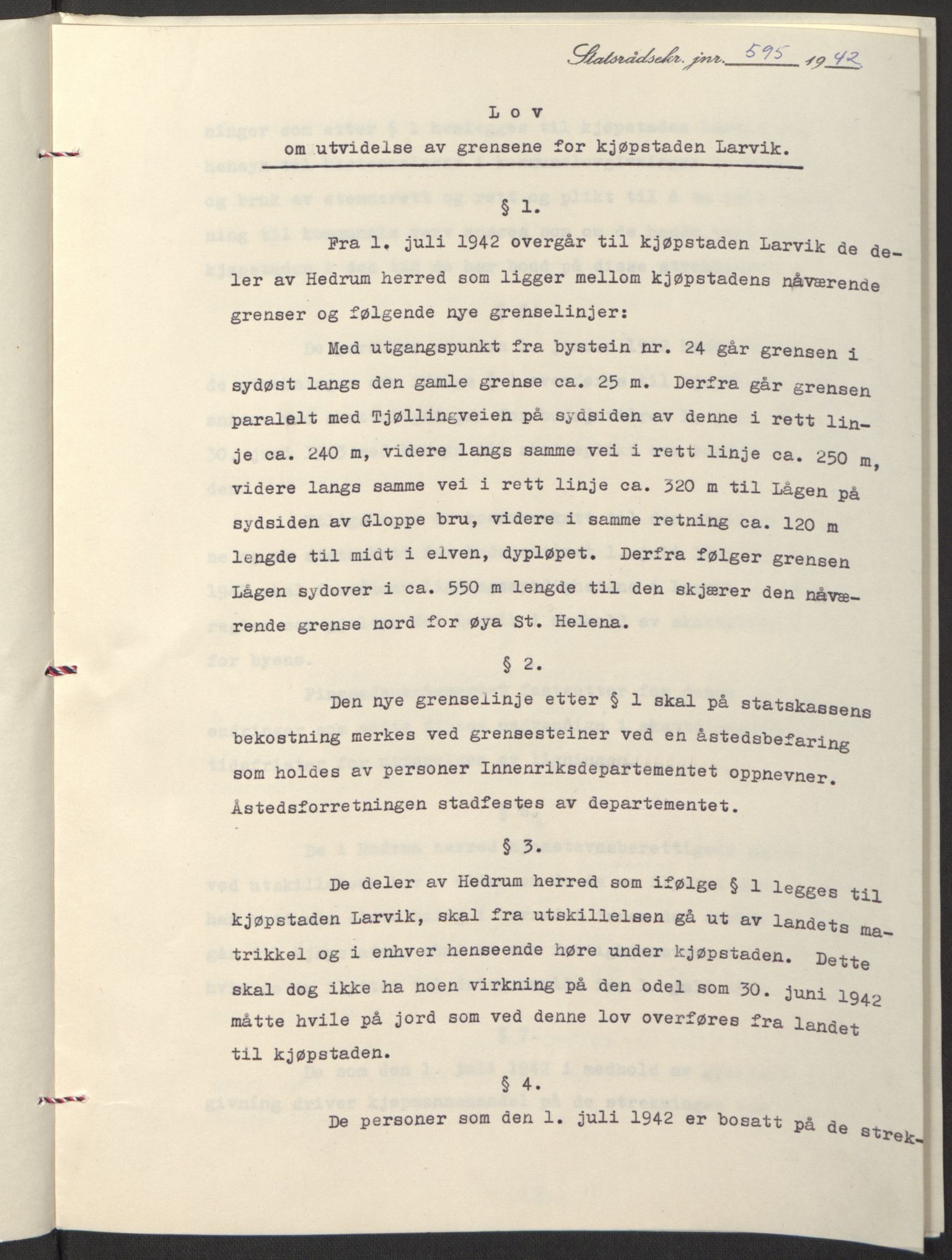 NS-administrasjonen 1940-1945 (Statsrådsekretariatet, de kommisariske statsråder mm), AV/RA-S-4279/D/Db/L0098: Lover II, 1942, s. 115