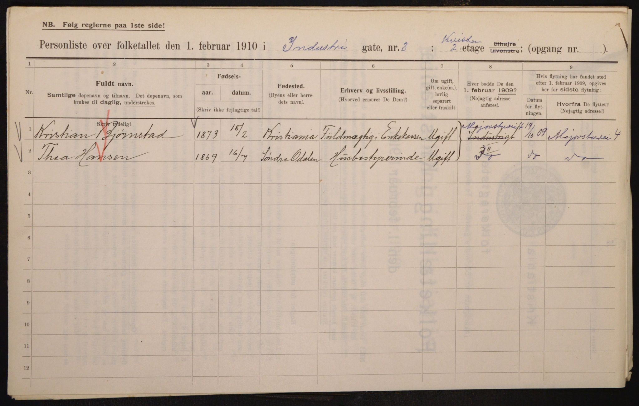 OBA, Kommunal folketelling 1.2.1910 for Kristiania, 1910, s. 42267