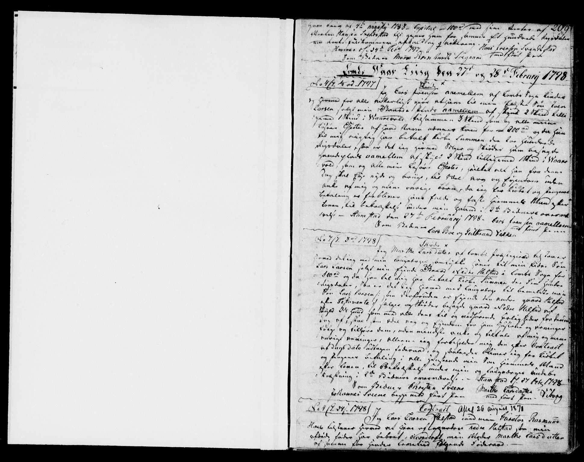 Nord-Gudbrandsdal tingrett, SAH/TING-002/H/Hb/Hba/L0004A: Pantebok nr. 4b, 1798-1806, s. 289