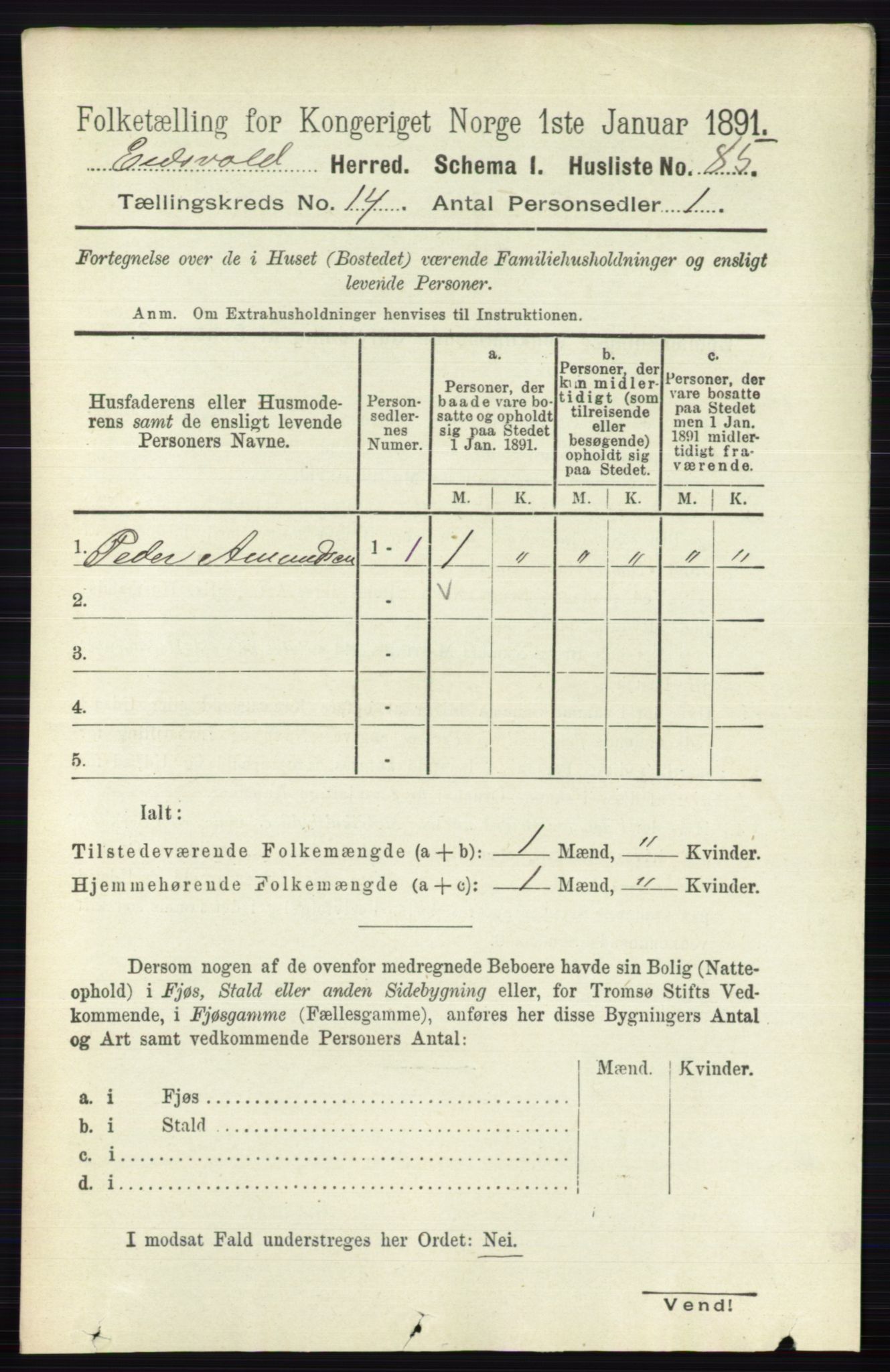 RA, Folketelling 1891 for 0237 Eidsvoll herred, 1891, s. 9424
