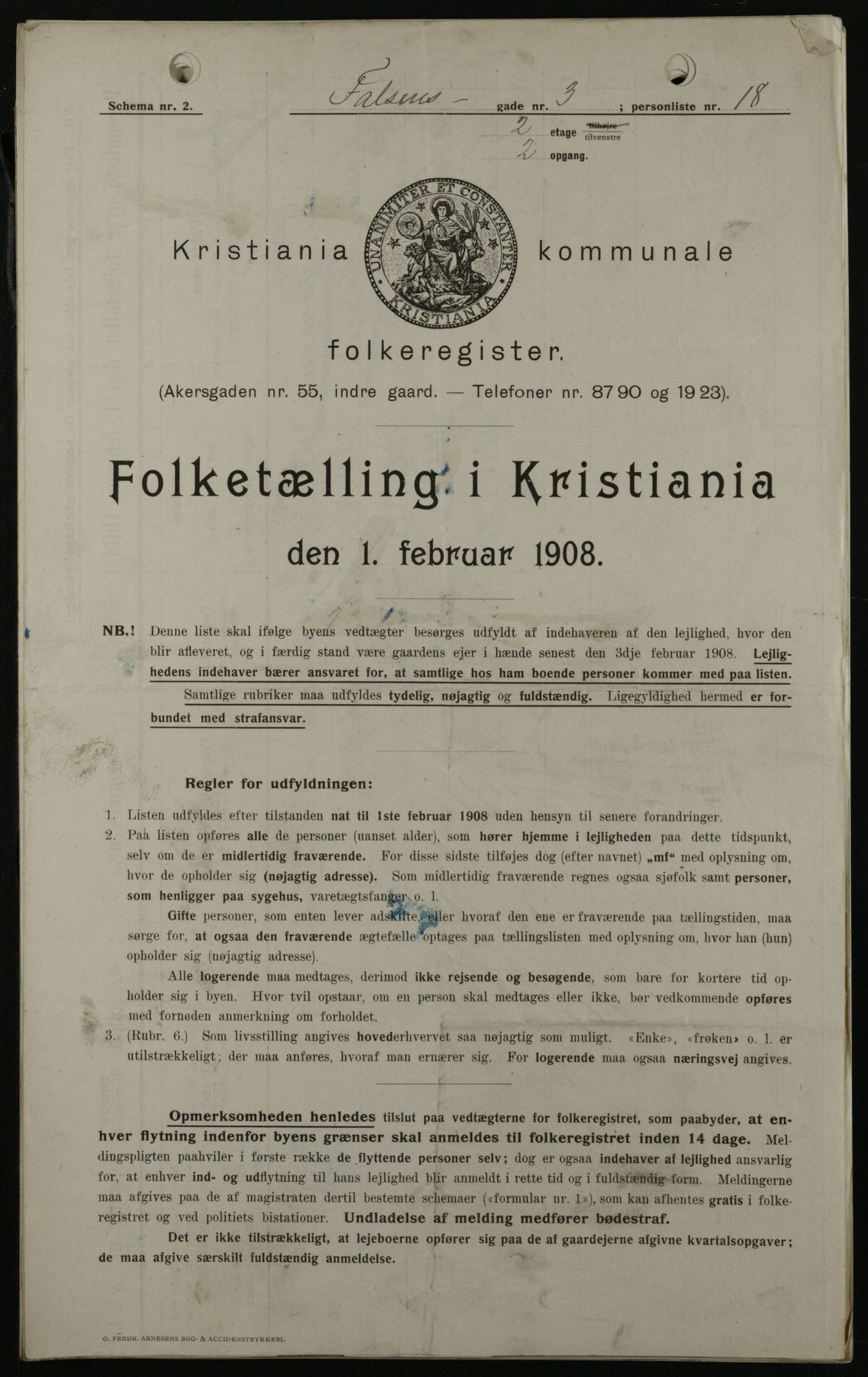 OBA, Kommunal folketelling 1.2.1908 for Kristiania kjøpstad, 1908, s. 21187