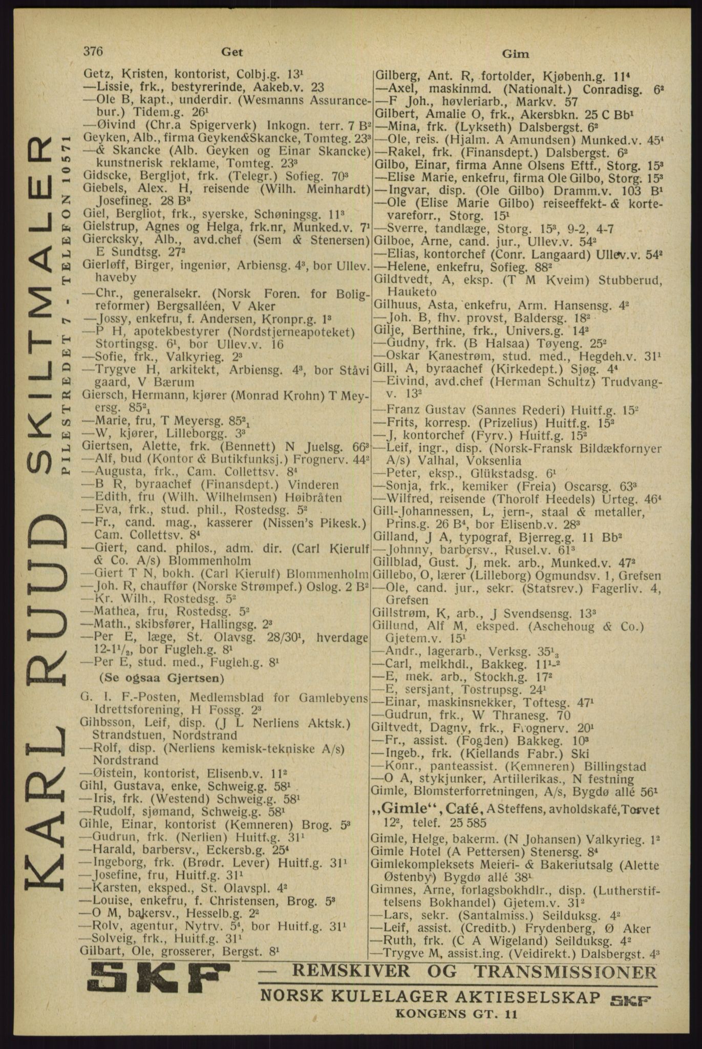 Kristiania/Oslo adressebok, PUBL/-, 1929, s. 376