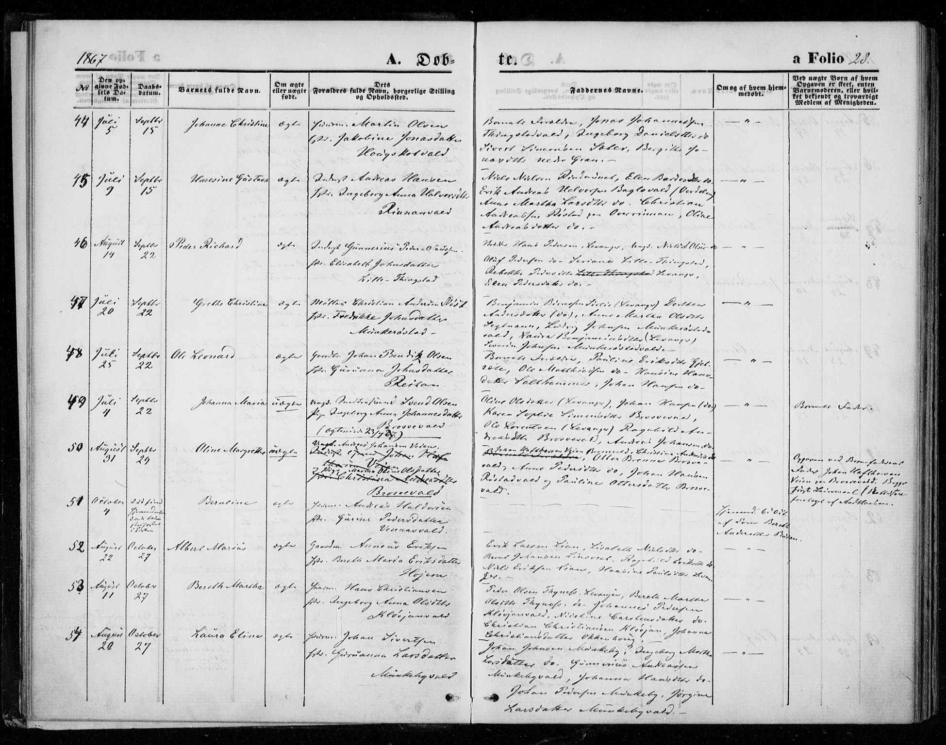 Ministerialprotokoller, klokkerbøker og fødselsregistre - Nord-Trøndelag, AV/SAT-A-1458/721/L0206: Ministerialbok nr. 721A01, 1864-1874, s. 28