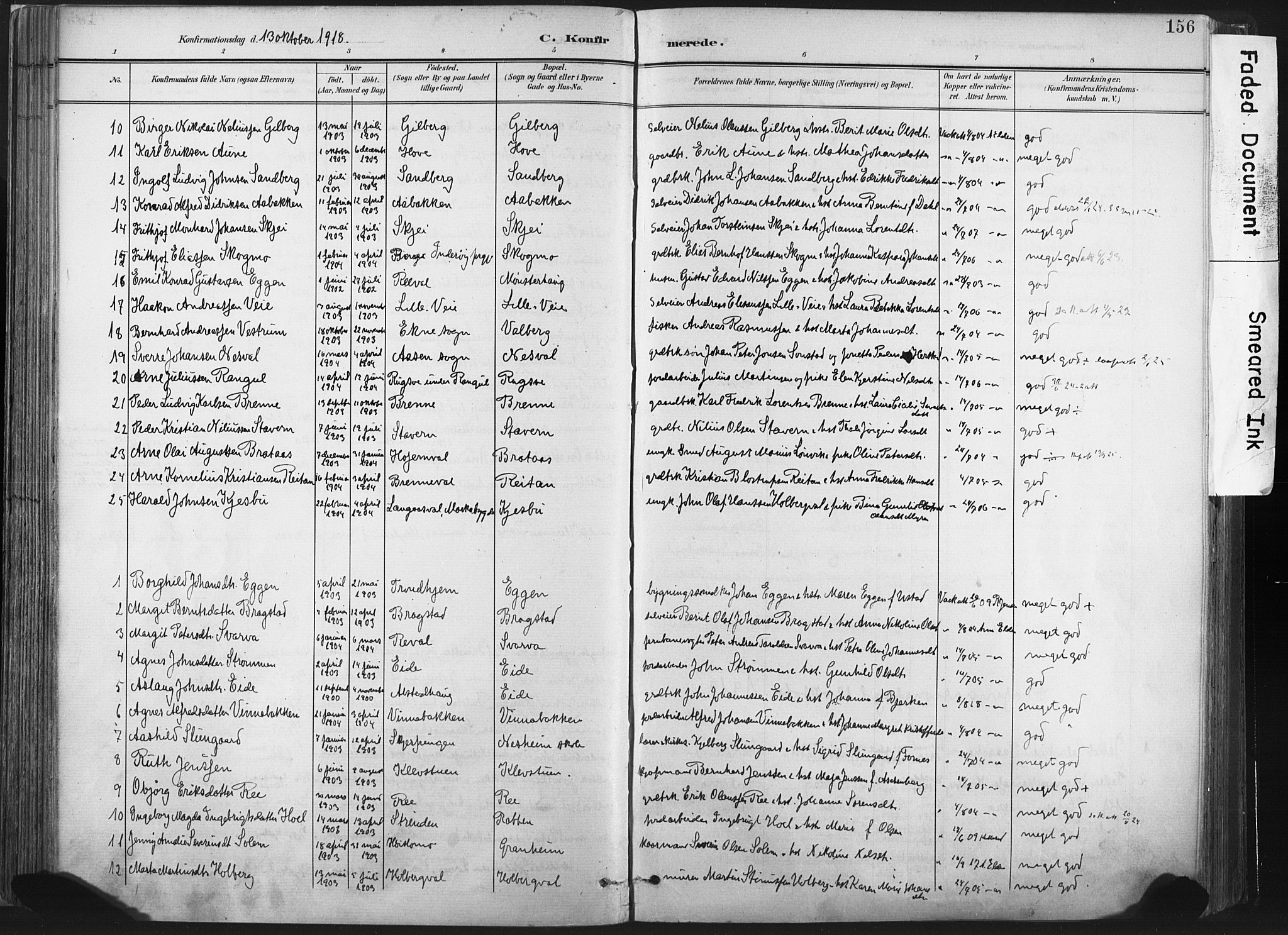Ministerialprotokoller, klokkerbøker og fødselsregistre - Nord-Trøndelag, SAT/A-1458/717/L0162: Ministerialbok nr. 717A12, 1898-1923, s. 156