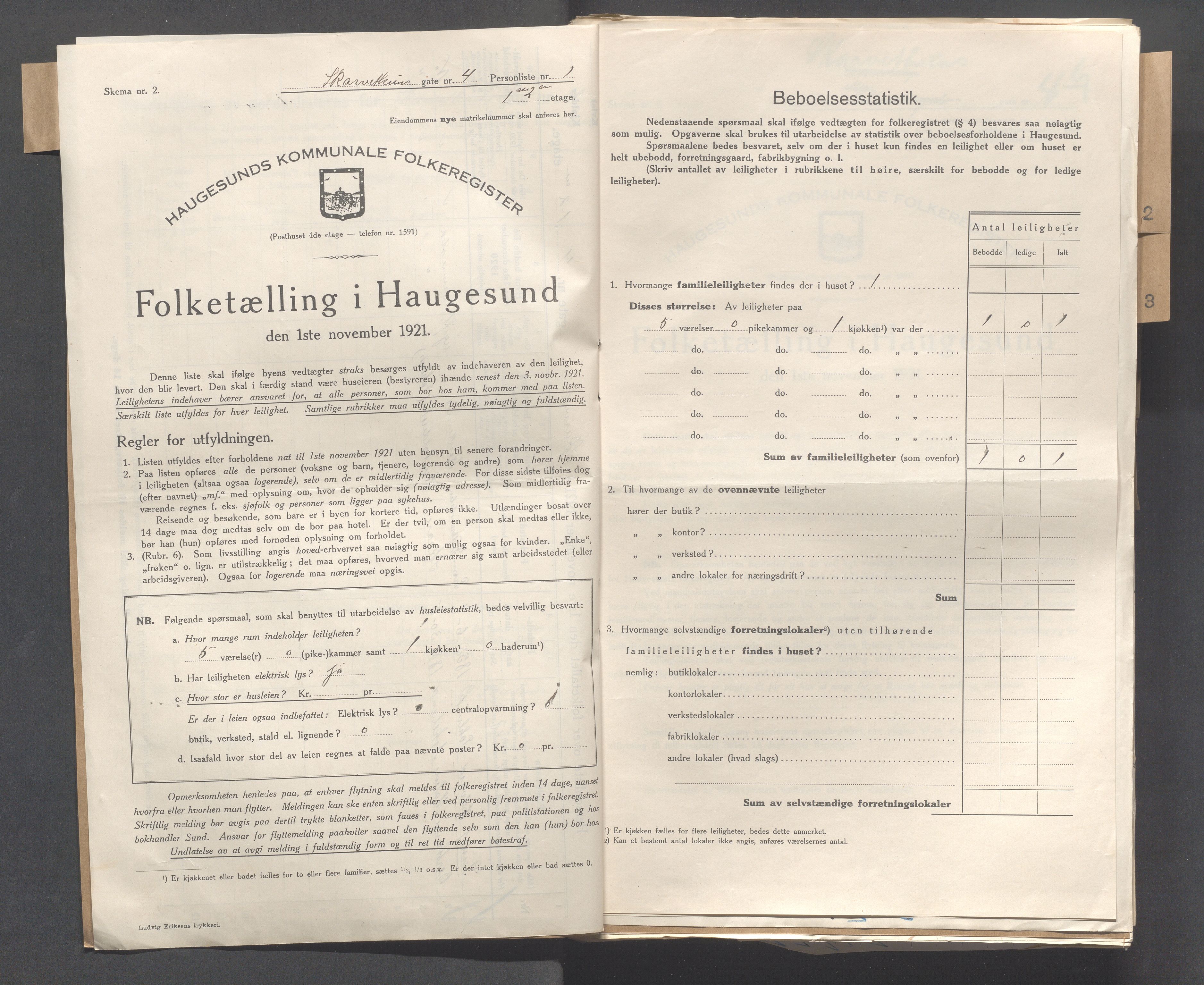 IKAR, Kommunal folketelling 1.11.1921 for Haugesund, 1921, s. 7040