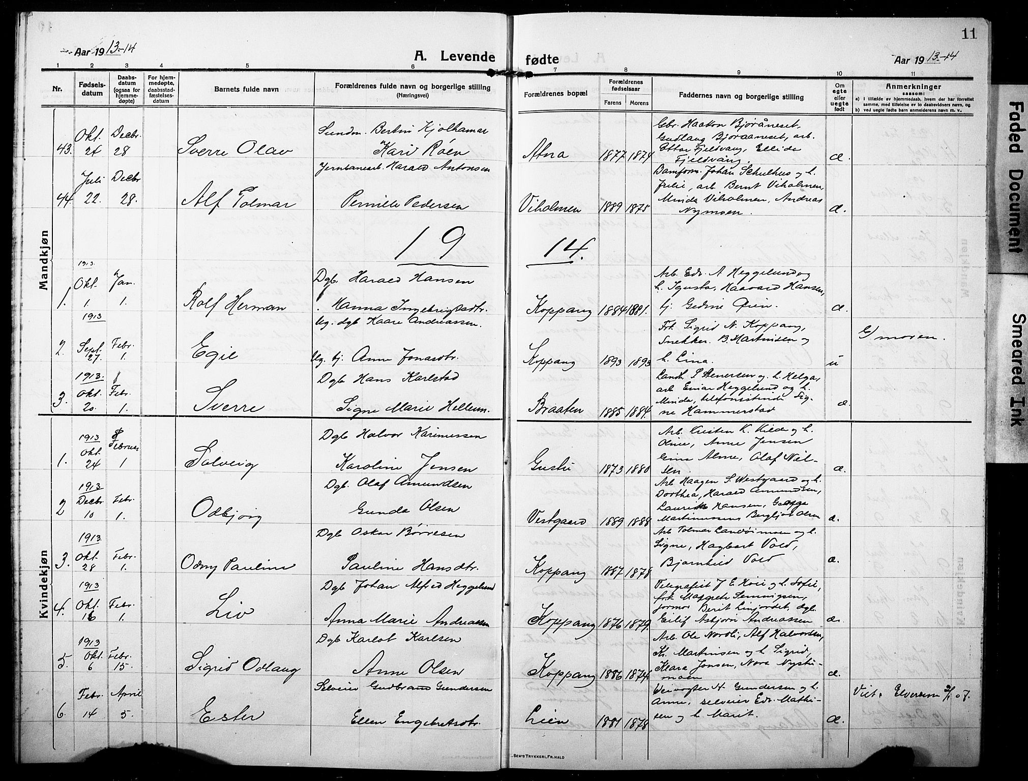 Stor-Elvdal prestekontor, AV/SAH-PREST-052/H/Ha/Hab/L0005: Klokkerbok nr. 5, 1913-1932, s. 11