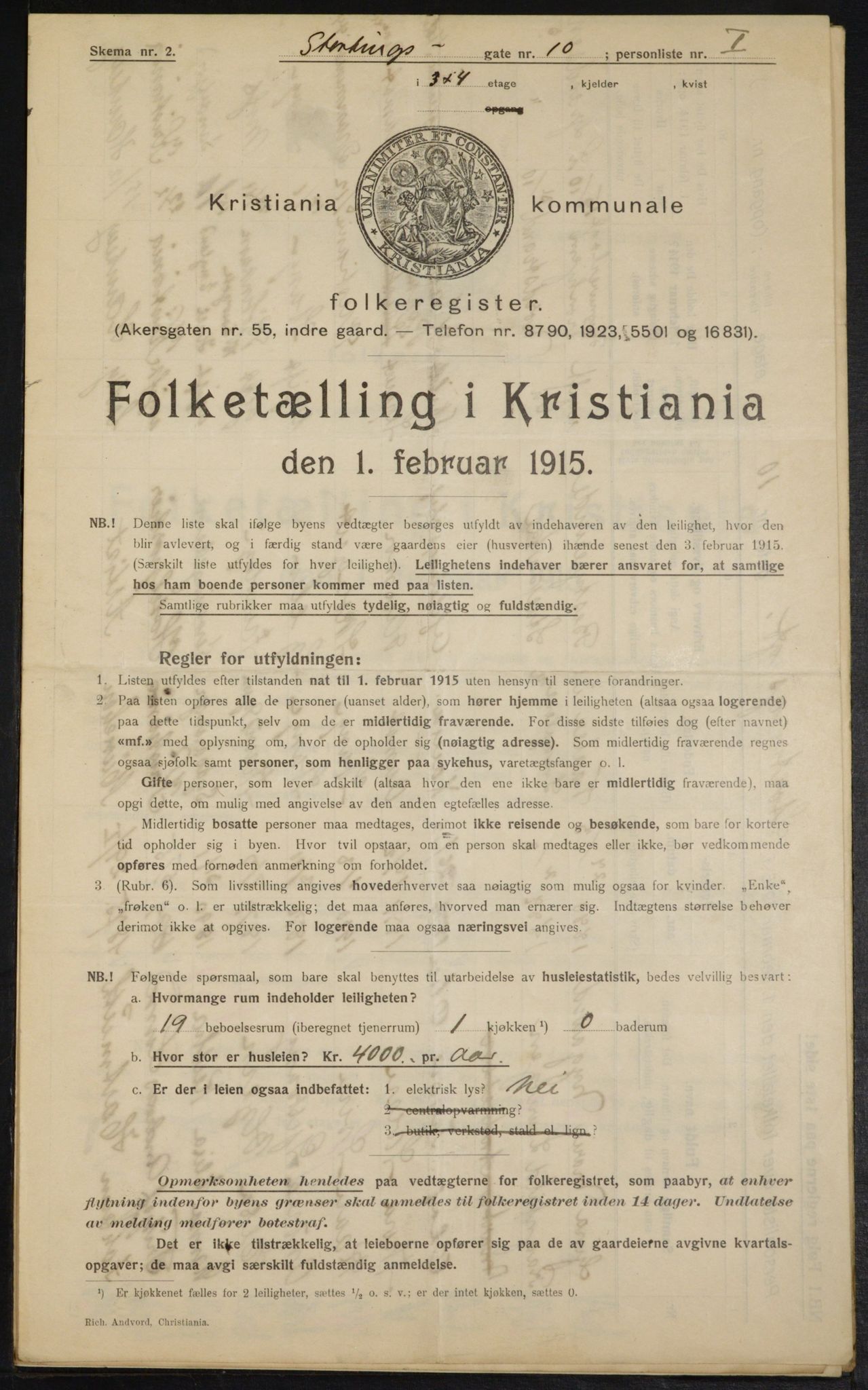 OBA, Kommunal folketelling 1.2.1915 for Kristiania, 1915, s. 103697